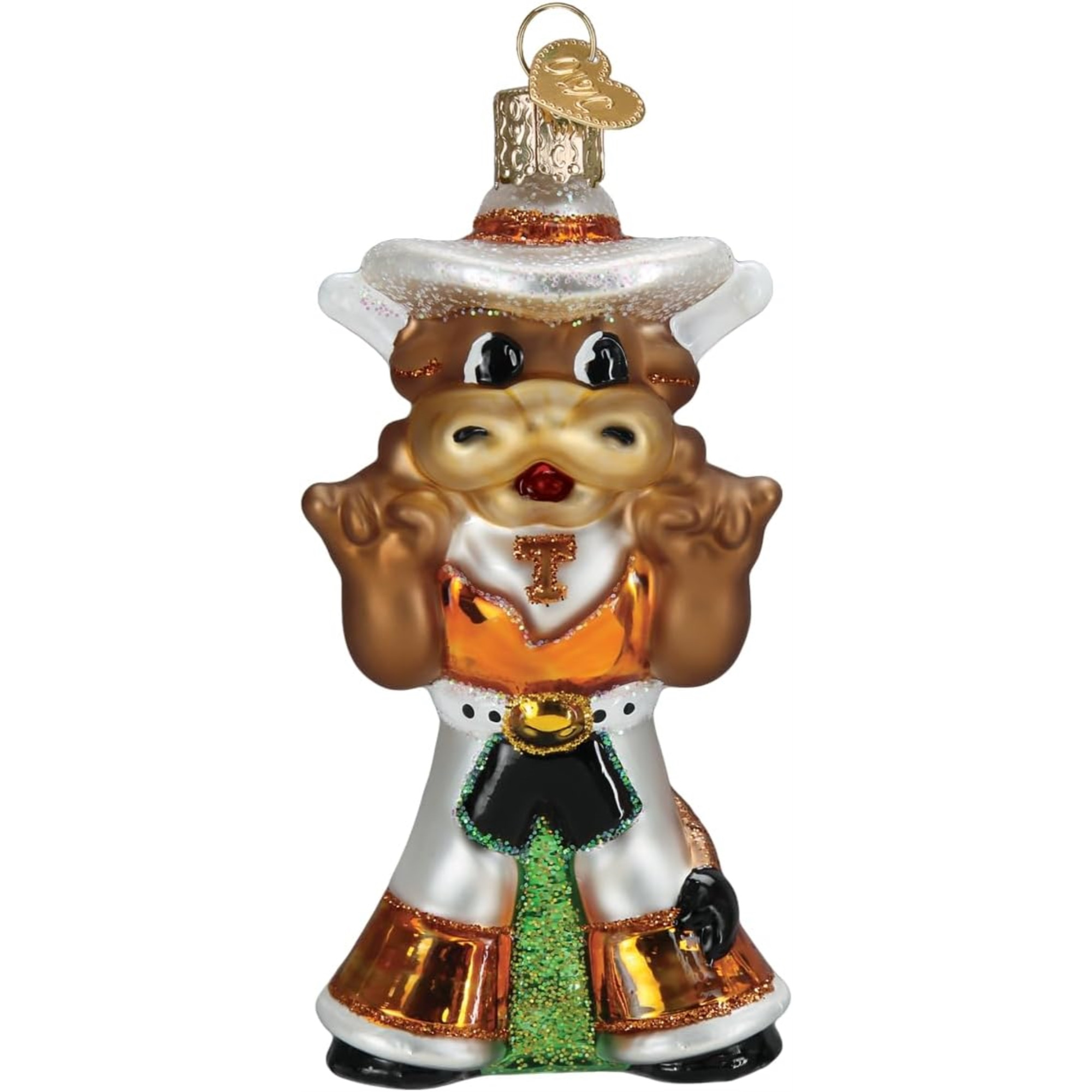 Old World Christmas Blown Glass Ornament for Christmas Tree, Texas Bevo Longhorn