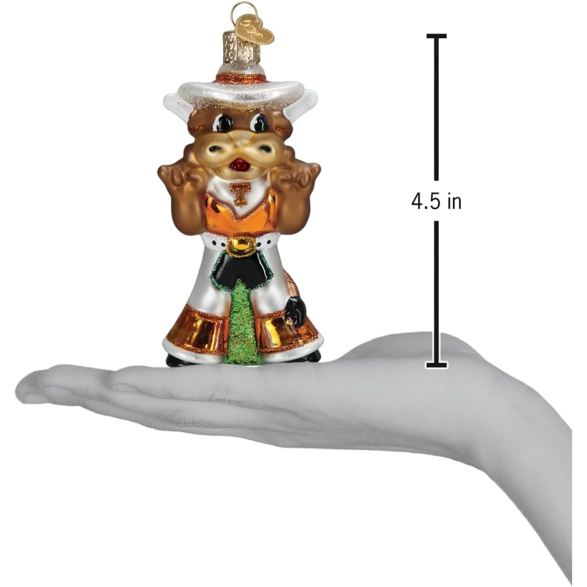 Old World Christmas Blown Glass Ornament for Christmas Tree, Texas Bevo Longhorn