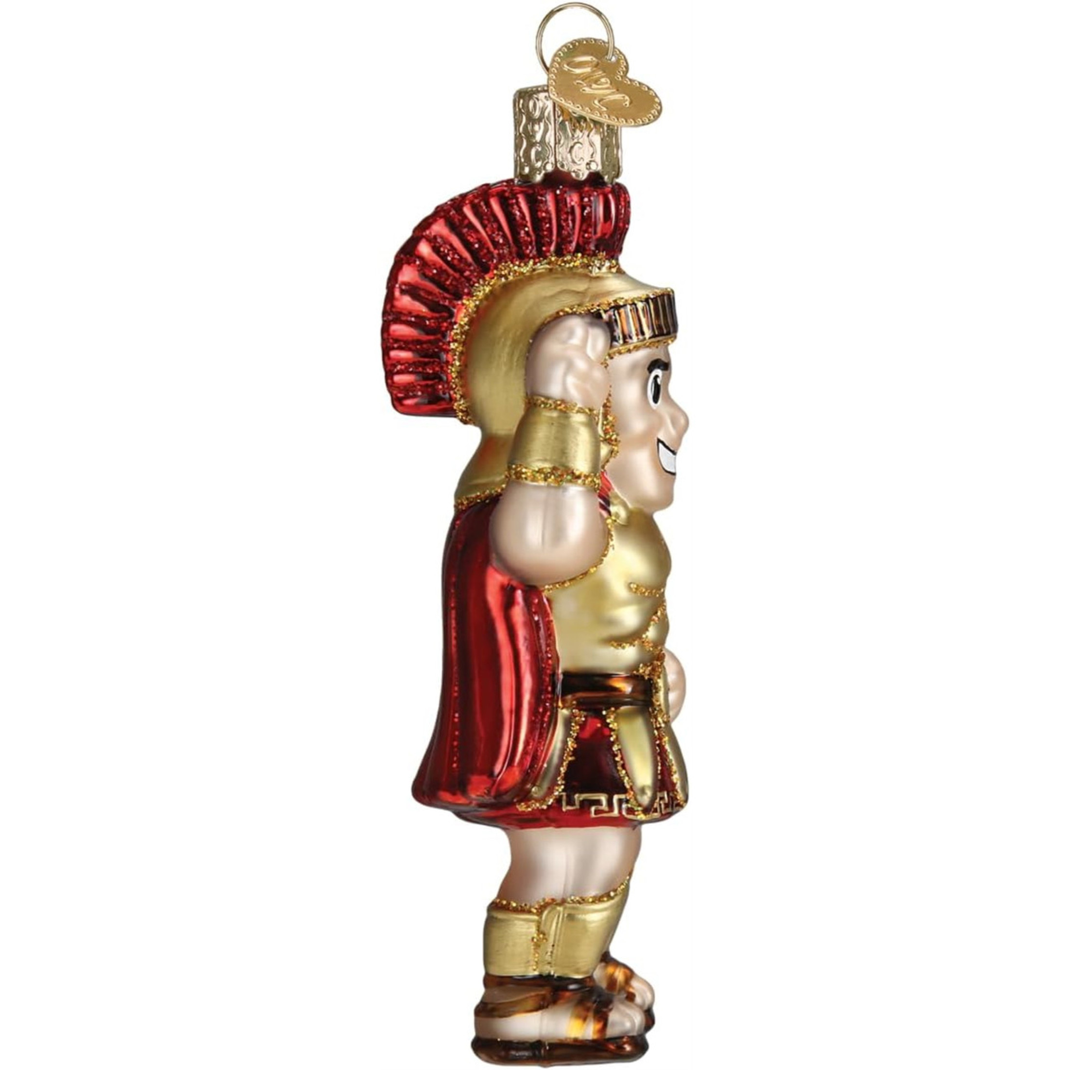 Old World Christmas Glass Blown Holiday Ornament, USC Tommy Trojan (With OWC Gift Box)