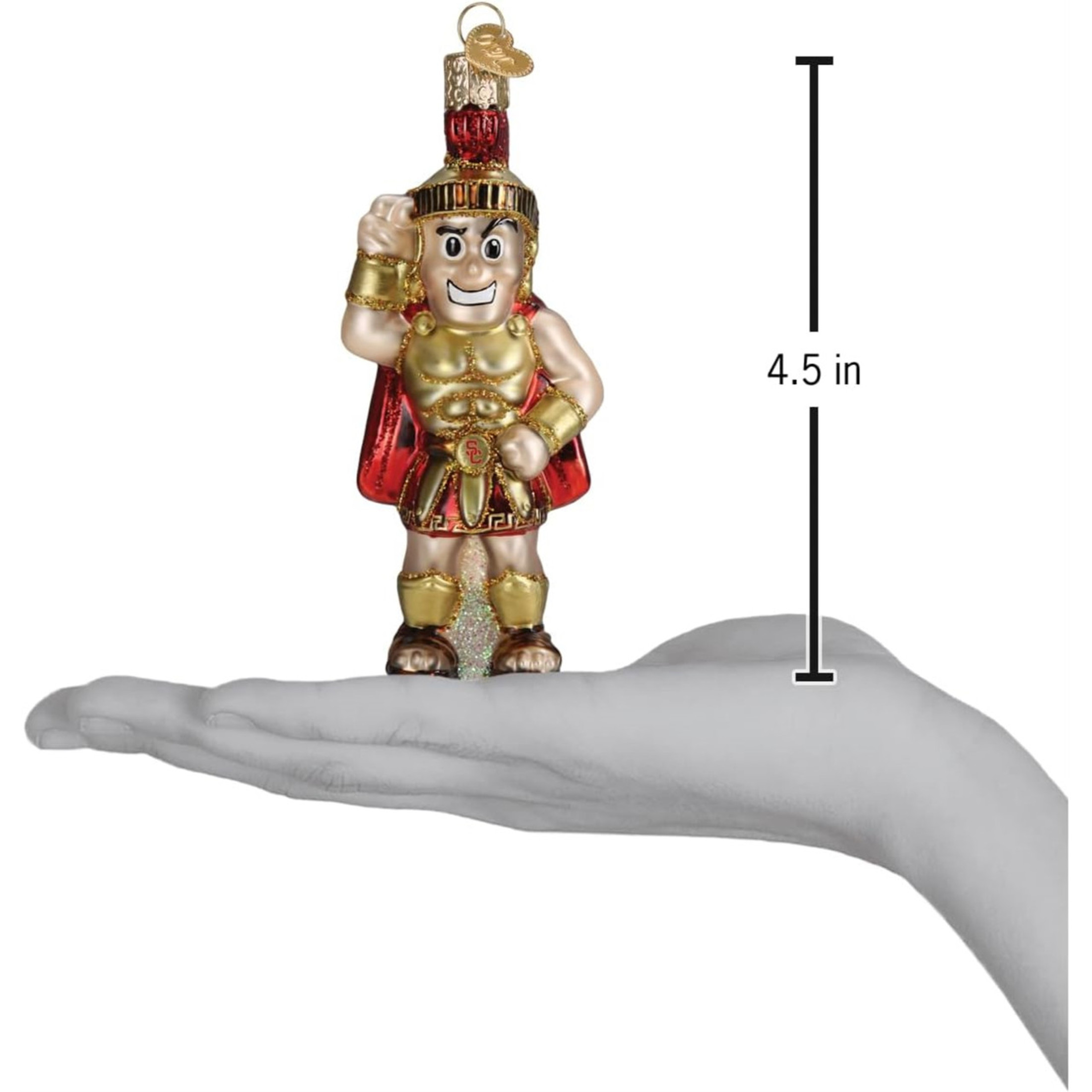 Old World Christmas Glass Blown Holiday Ornament, USC Tommy Trojan (With OWC Gift Box)
