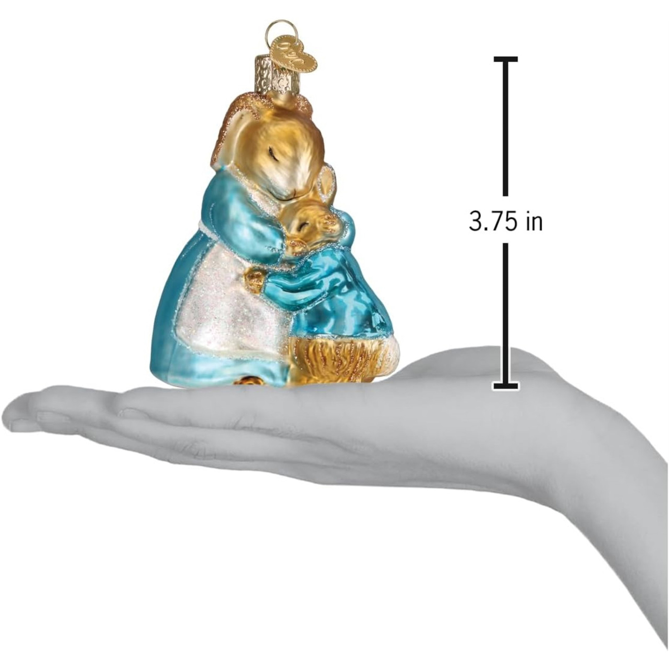 Old World Christmas Glass Blown Holiday Ornament, Mrs. Rabbit And Peter (With OWC Gift Box)