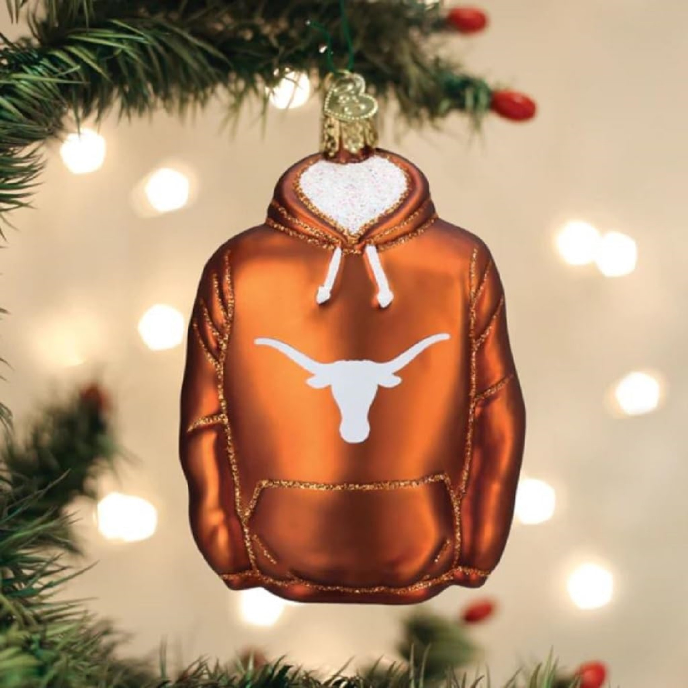 Old World Christmas Texas Longhorn Glass Hoodie Ornament