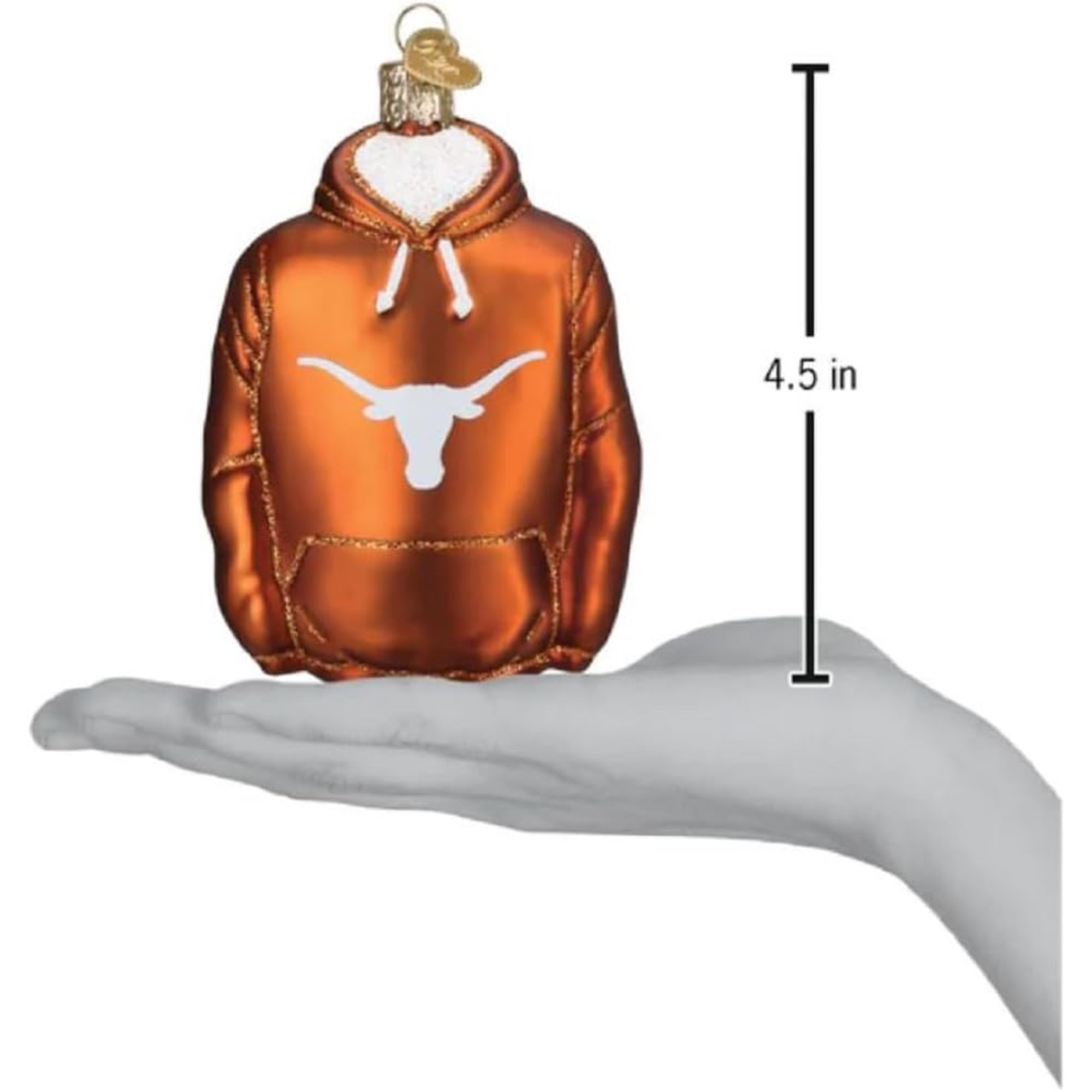Old World Christmas Blown Glass Ornament for Christmas Tree, Texas Longhorn Hoodie