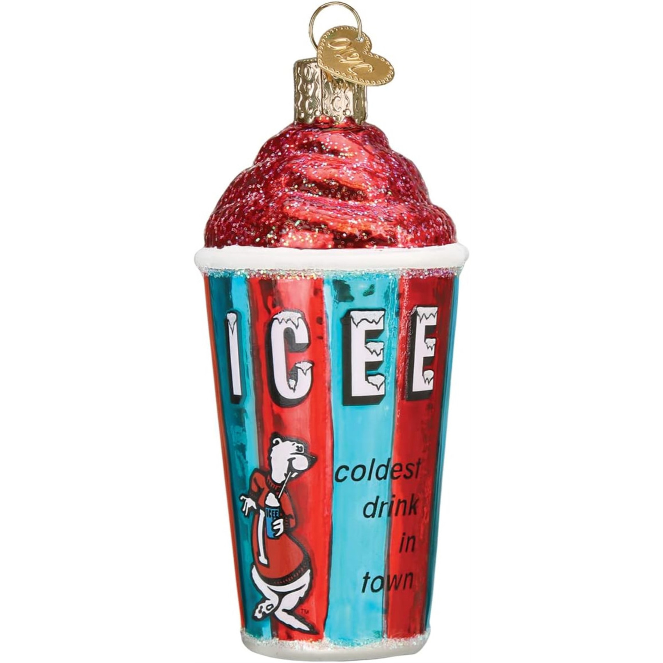 Old World Christmas Icee Blown Glass Holiday Ornament