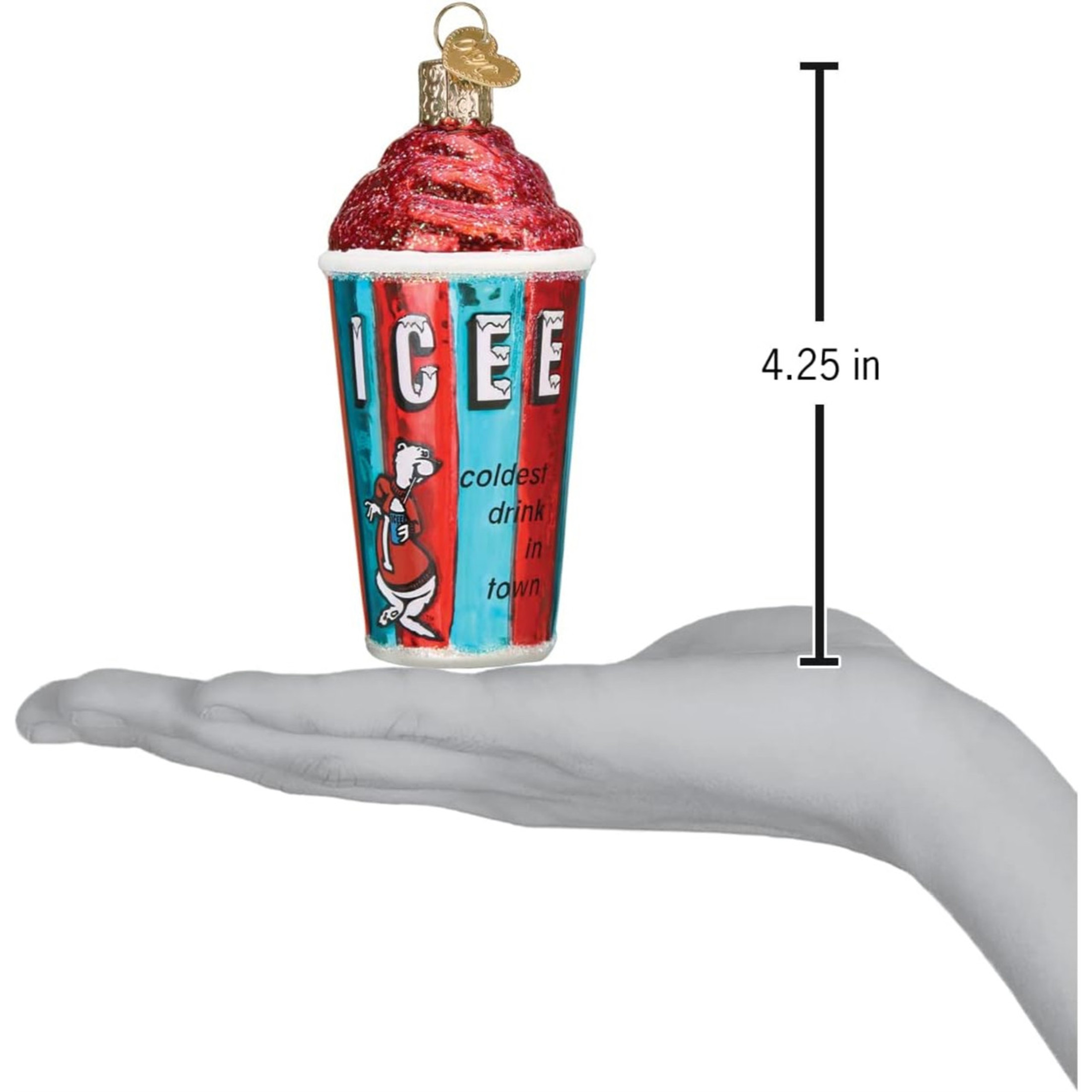 Old World Christmas Icee Blown Glass Holiday Ornament