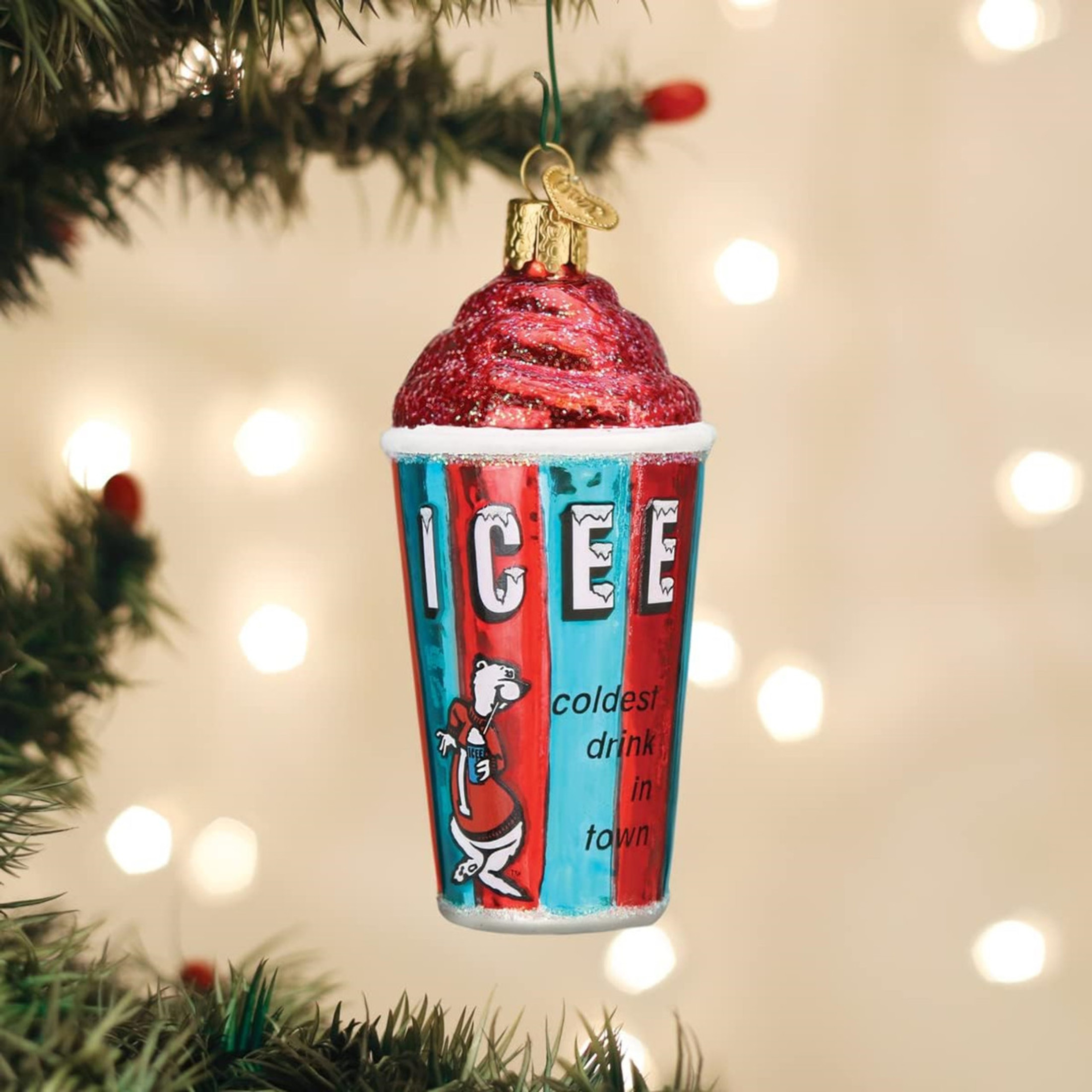 Old World Christmas Icee Blown Glass Holiday Ornament