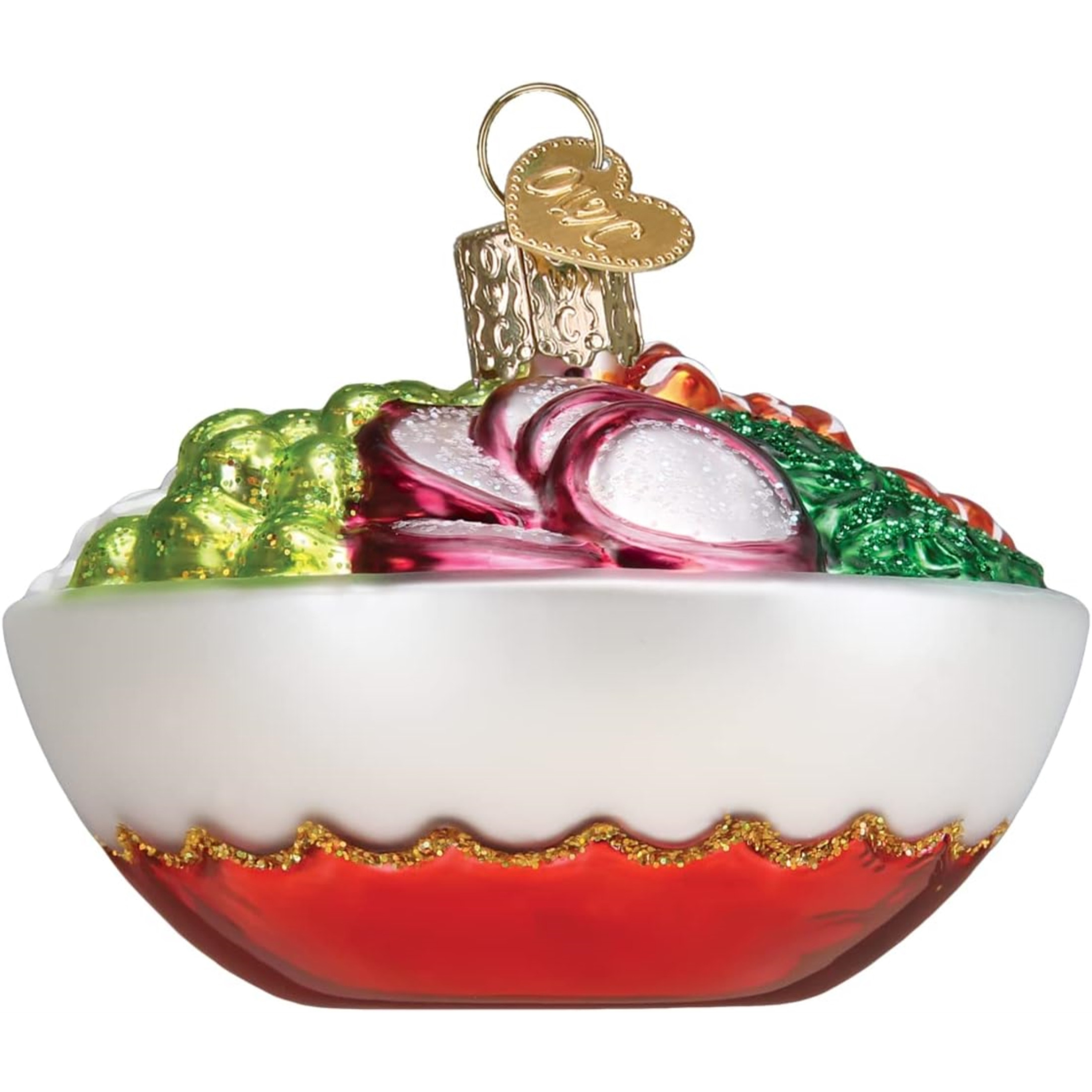 Old World Christmas Glass Blown Holiday Ornament, Poke Bowl (With OWC Gift Box)