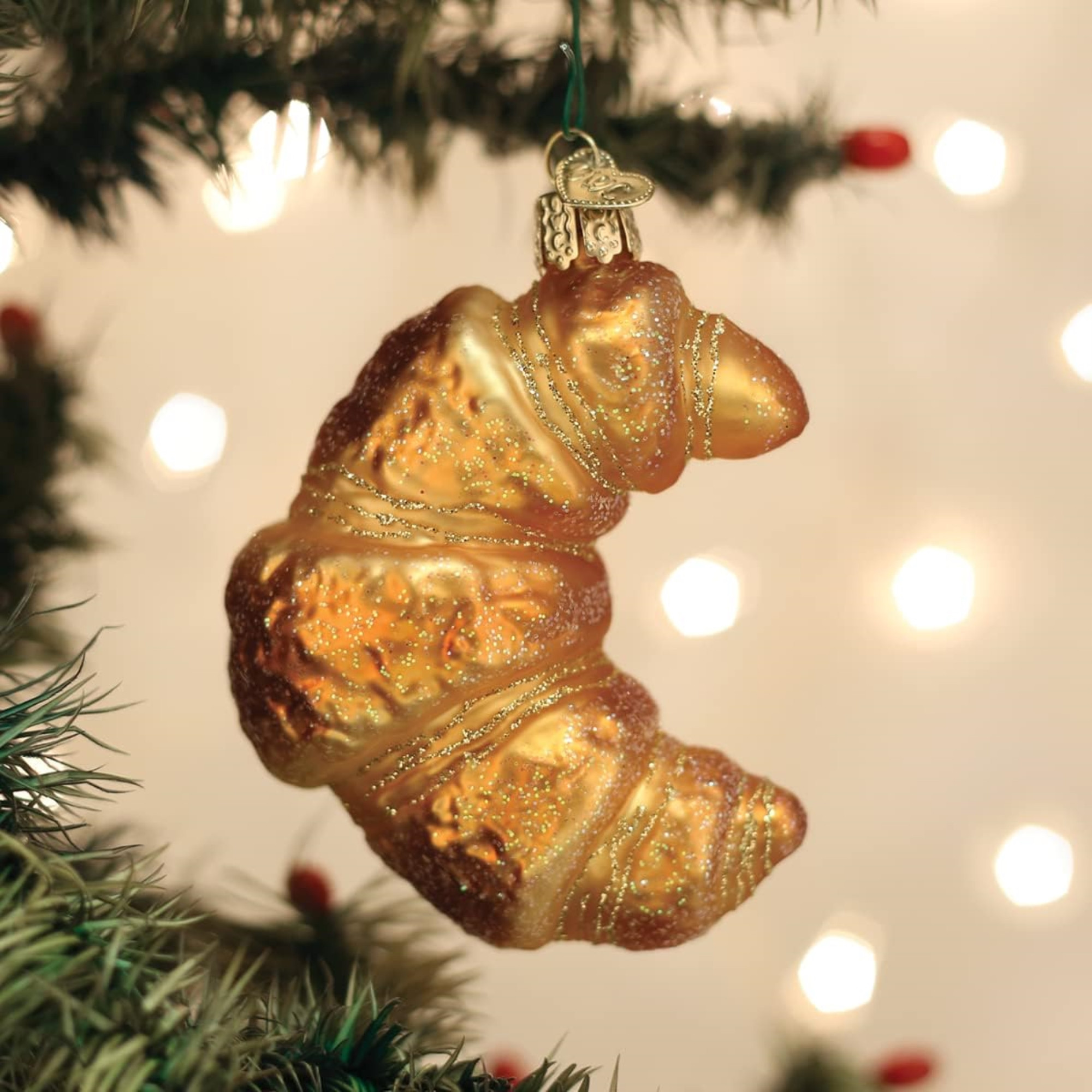 Old World Christmas Blown Glass Ornament for Christmas Tree, Croissant