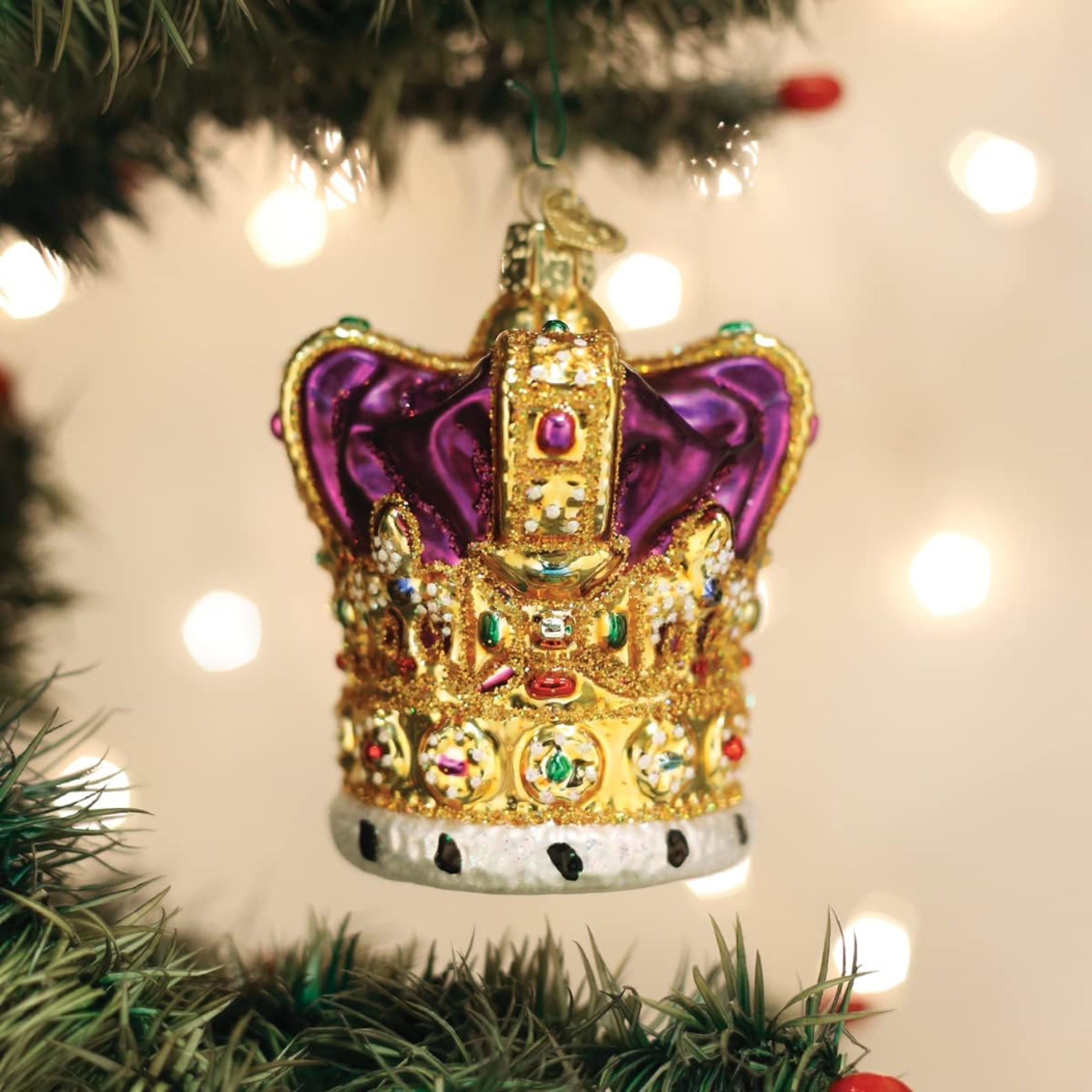 Old World Christmas Glass Blown Holiday Ornament, King's Crown (With OWC Gift Box)