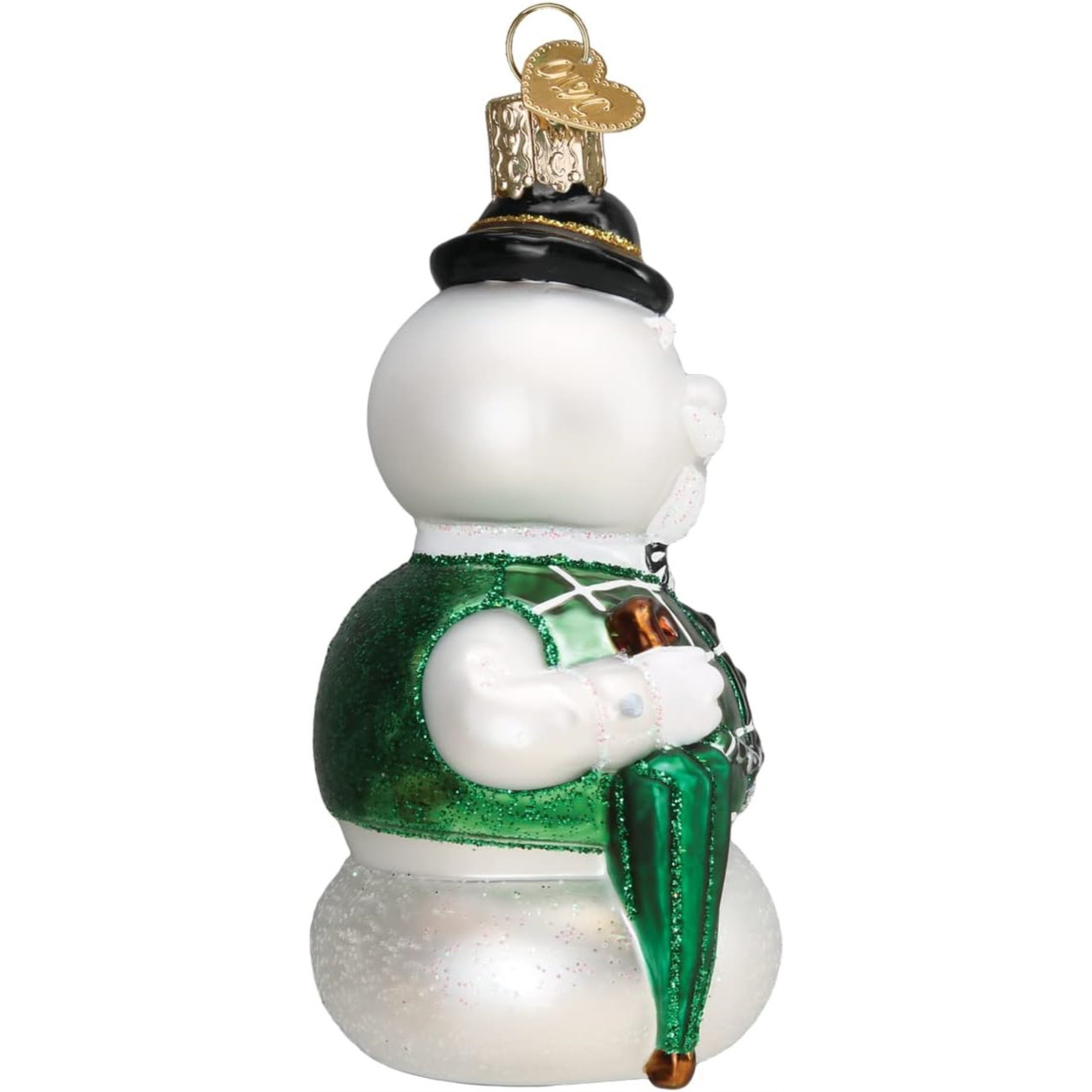 Old World Christmas Glass Blown Holiday Ornament, Sam The Snowman (With OWC Gift Box)