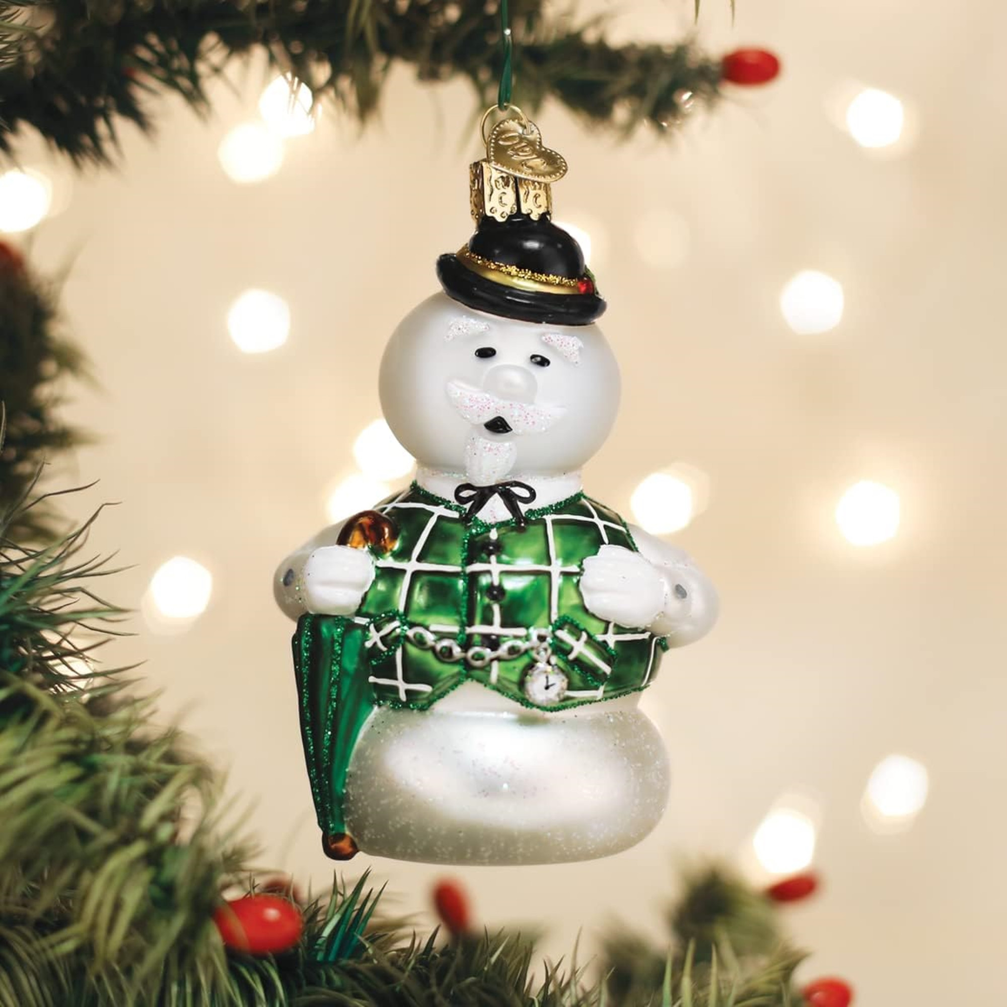 Old World Christmas Glass Blown Ornament for Christmas Tree, Sam The Snowman
