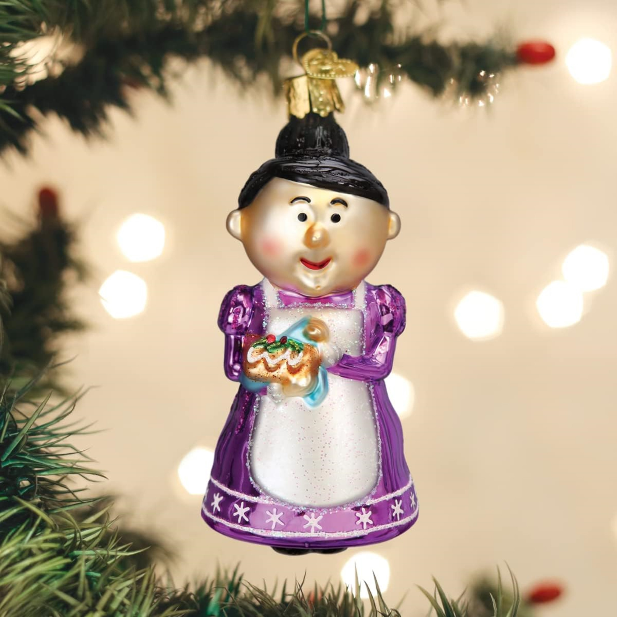 Old World Christmas Blown Glass Ornament for Christmas Tree, Cheery Mrs. Claus