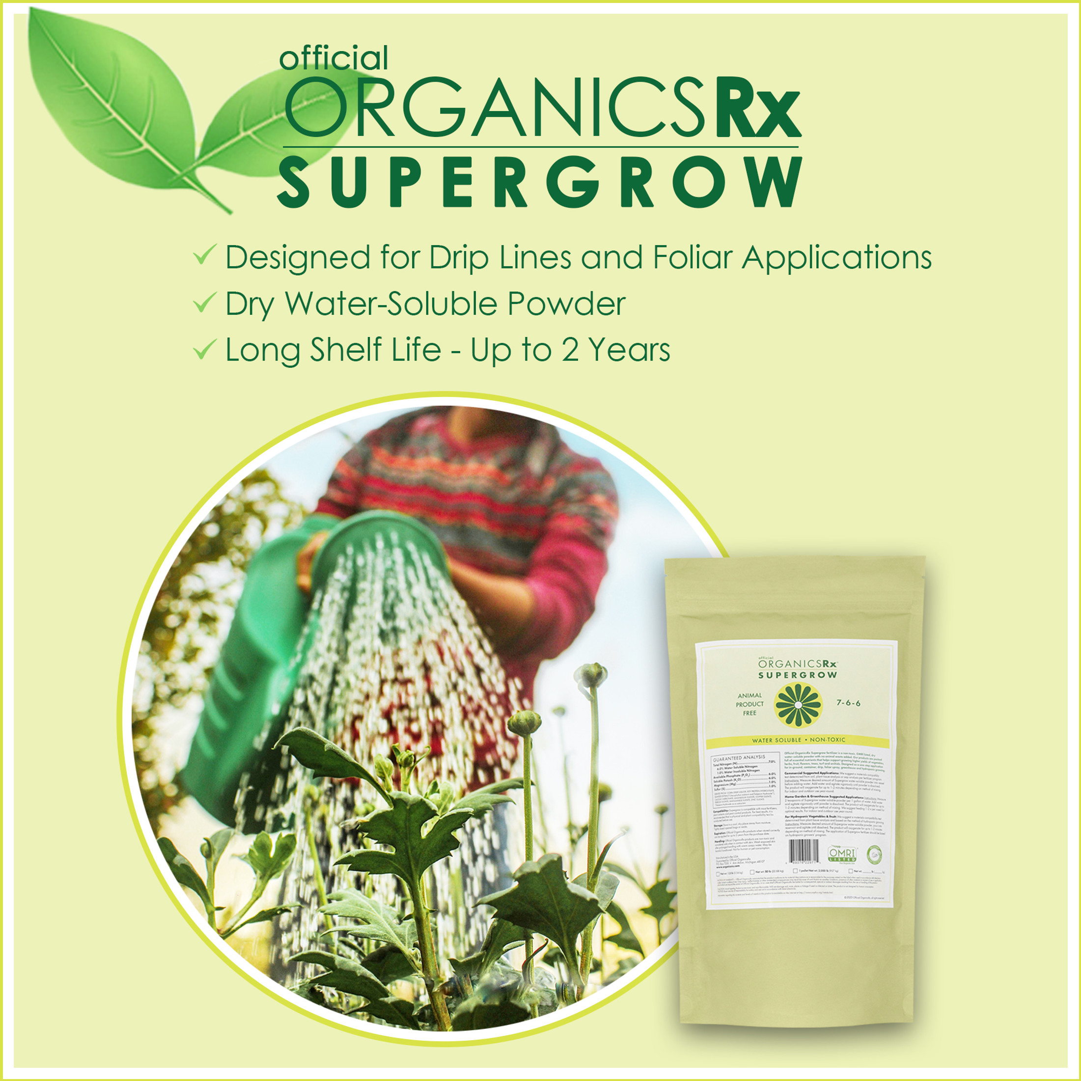 Official OrganicsRx Supergrow Fertilizer Powder For Plants/Gardening