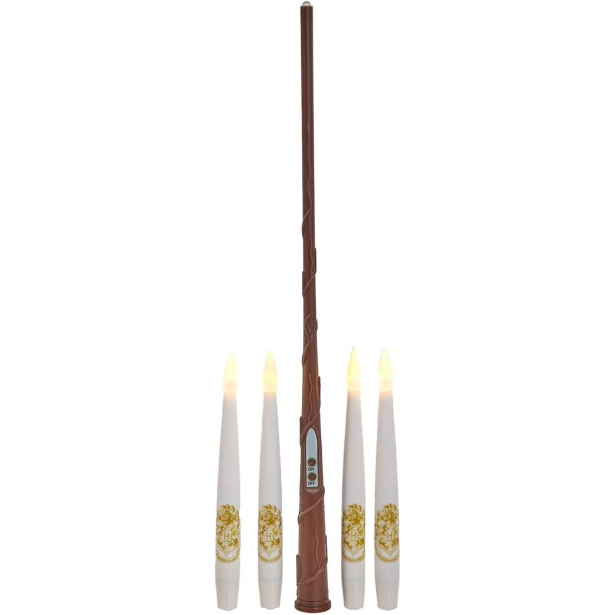 Kurt Adler Harry Potter 10 Floating LED Candles with Wand Remote Light Set, 6"