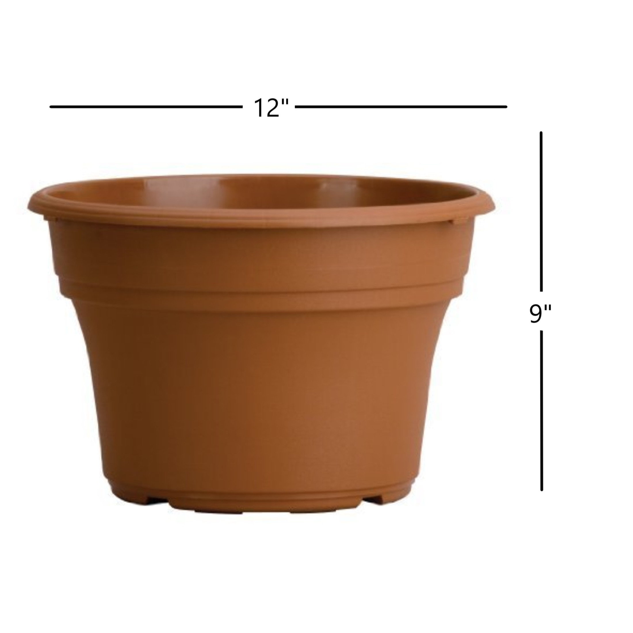 The HC Companies Panterra Plastic Flower Pot, Clay Color, 12-Inch