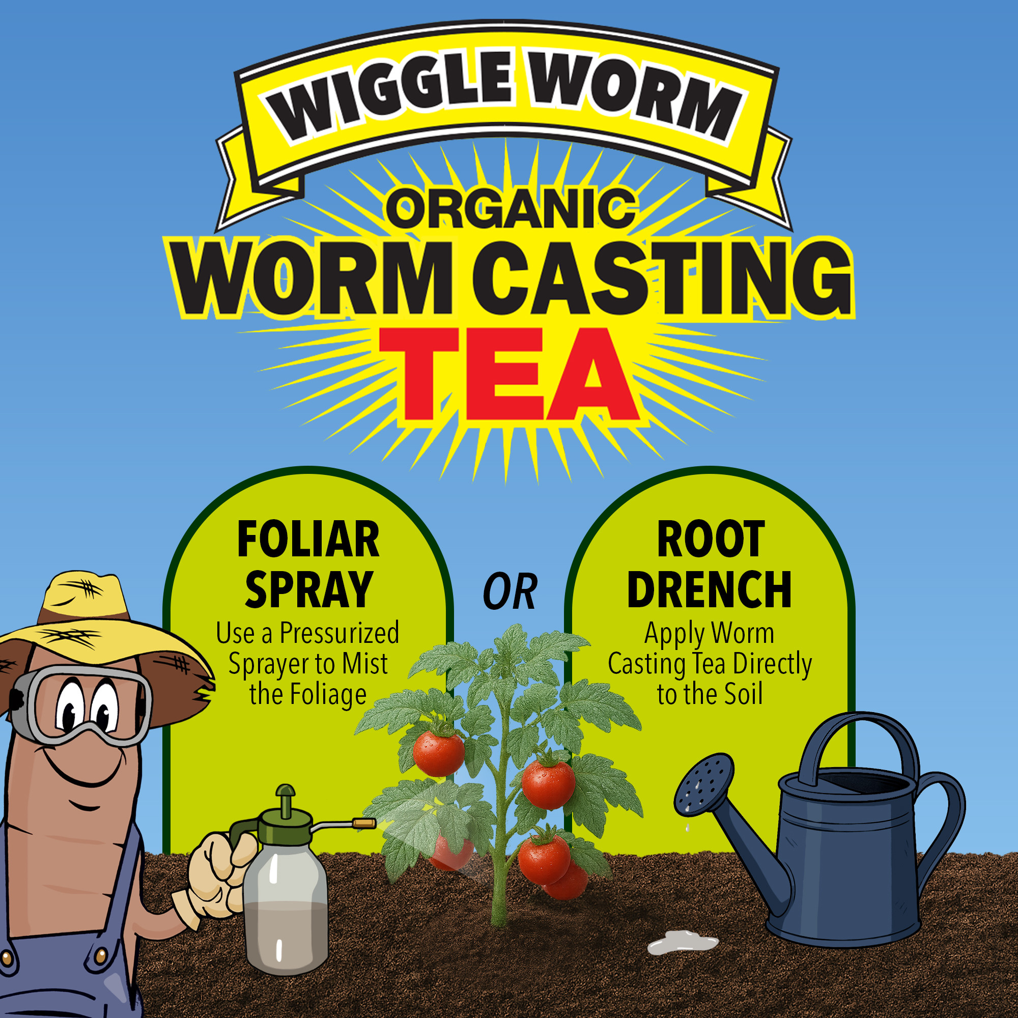 Wiggle Worm Pure Worm Castings Tea - Organic Liquid Fertilizer and Soil Amendment Concentrate for Indoor and Outdoor Plants