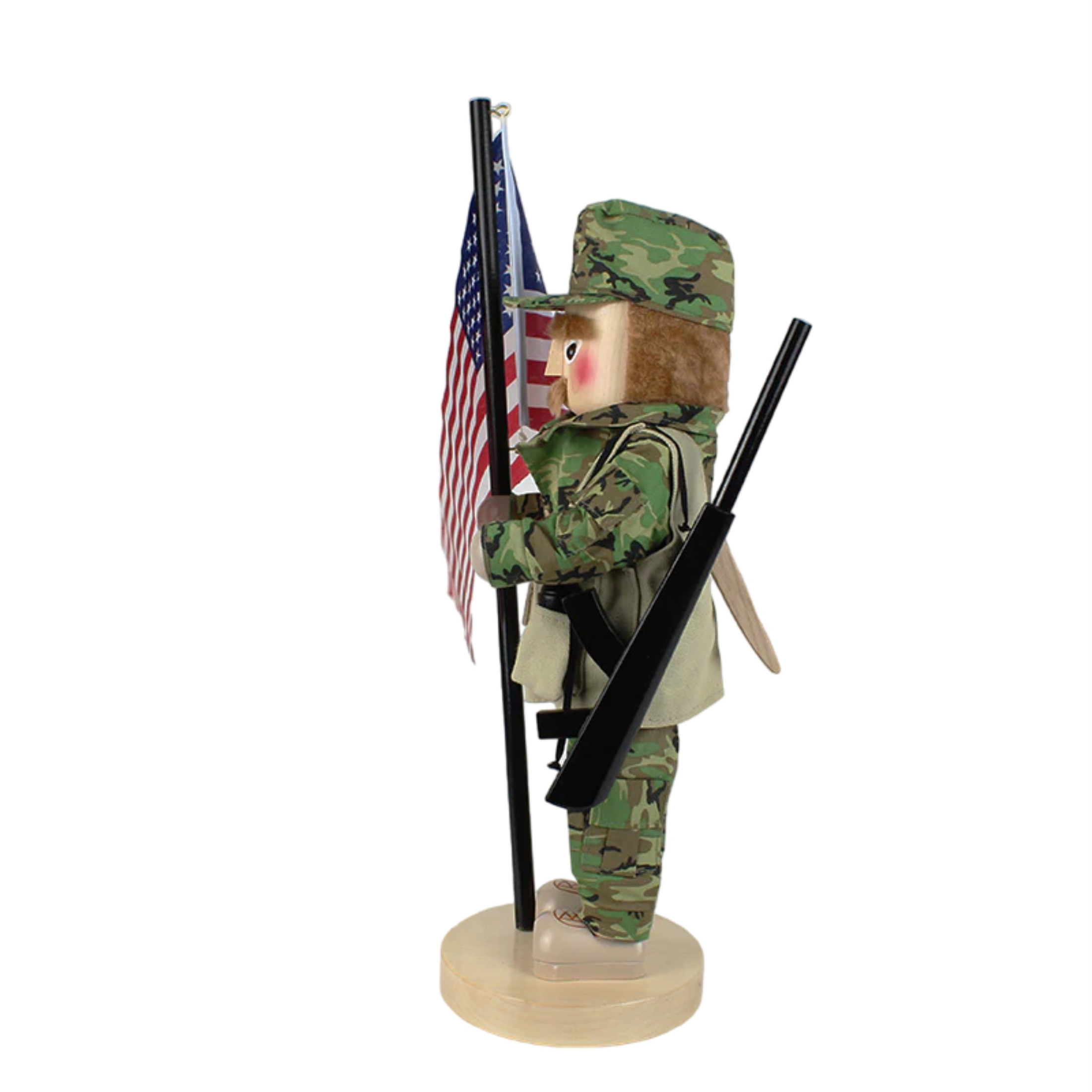 Steinbach Wooden Big Nutcracker For Christmas Decoration From Germany, U.S. Army Soldier, 17.25"