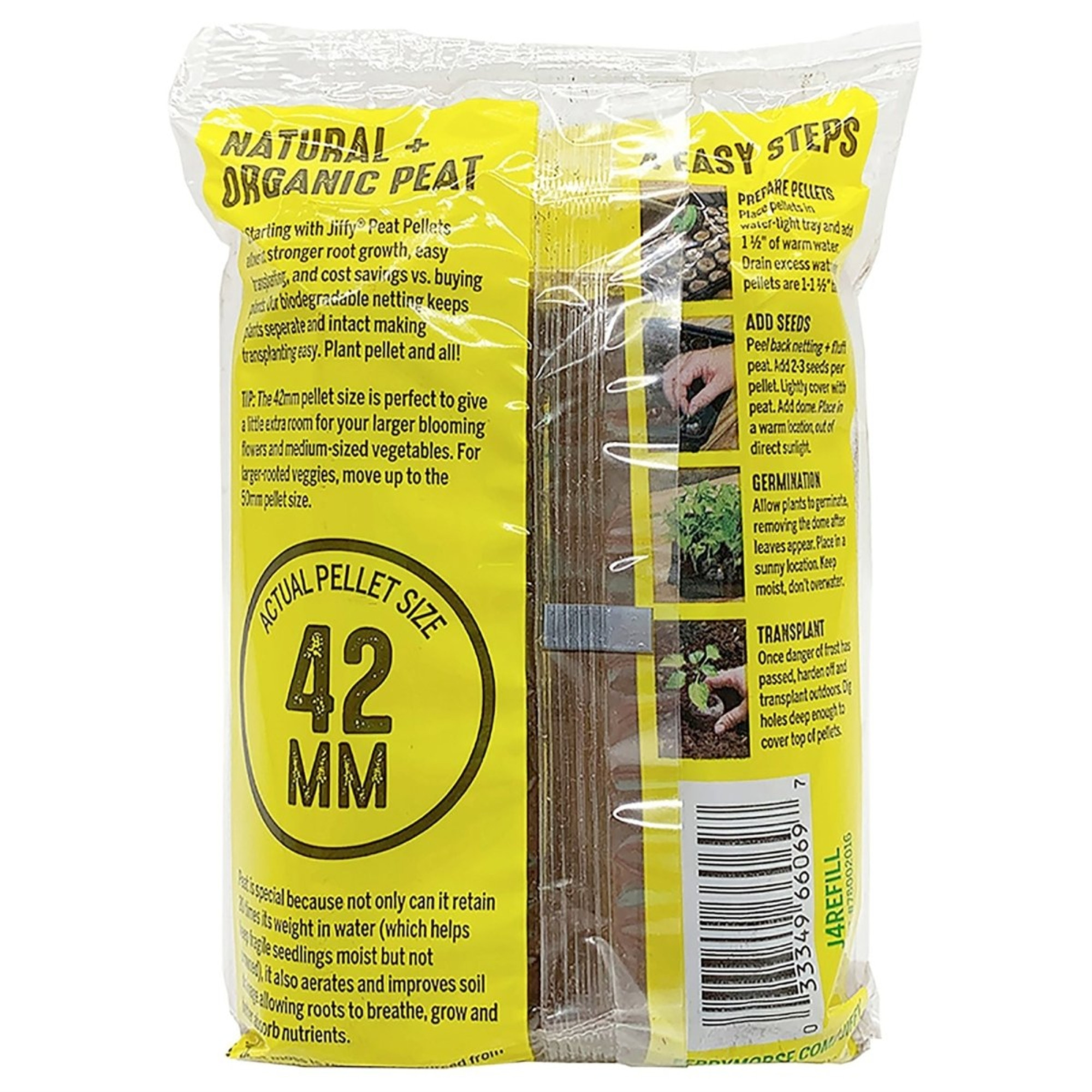Jiffy Seed 42mm Expanding Seed Starting Pellet Refills for Trays, 25 Pellets