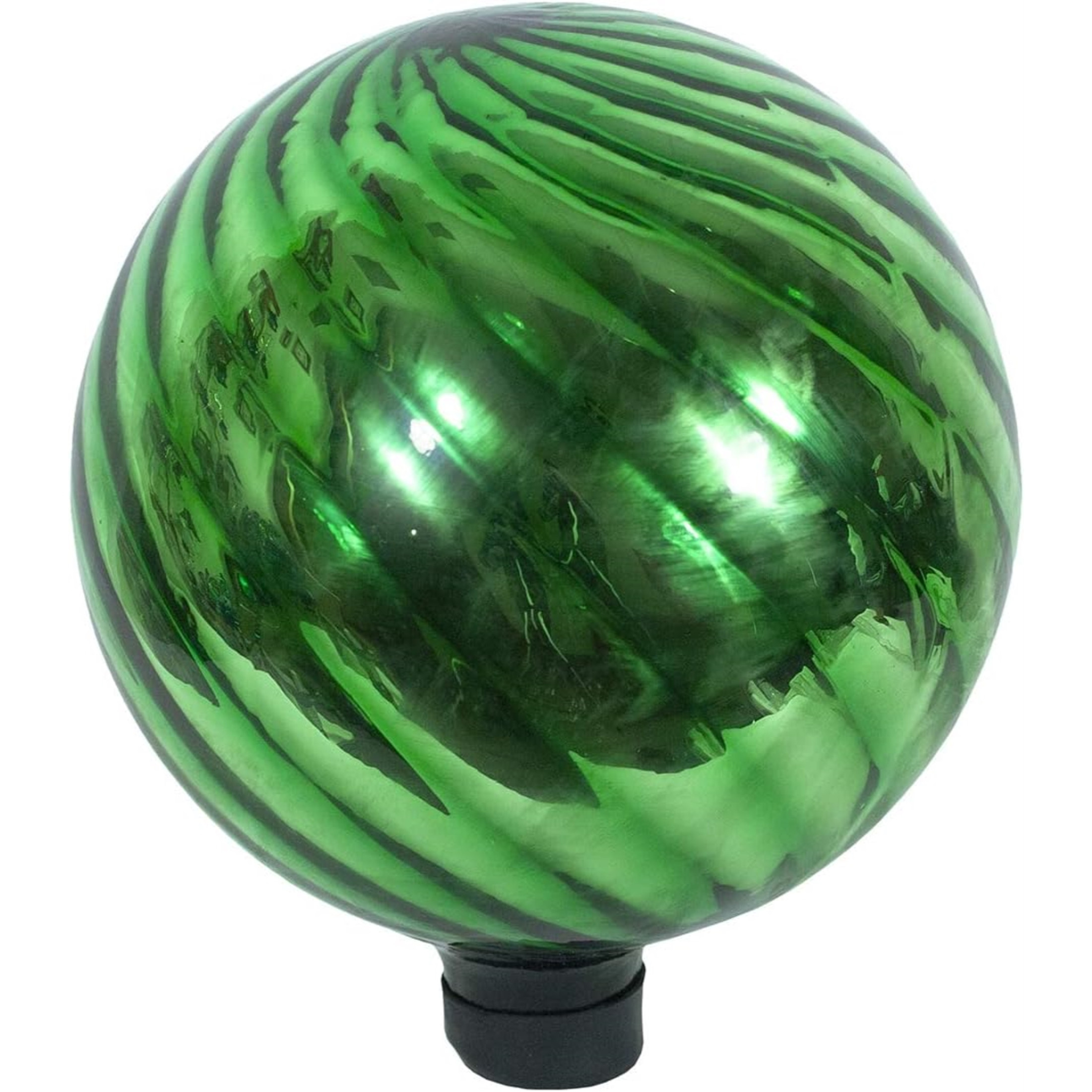 Echo Valley Chrome Swirl Gazing Globe, Green, 10"