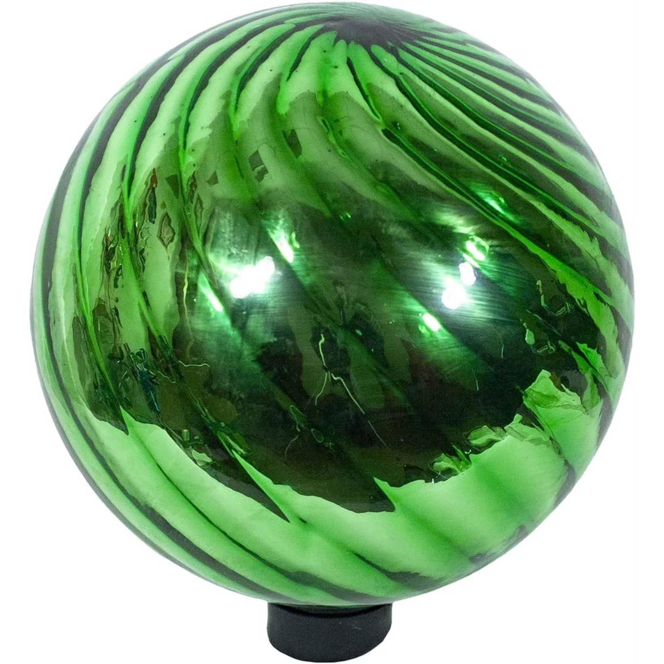 Echo Valley Chrome Swirl Gazing Globe, Green, 10"