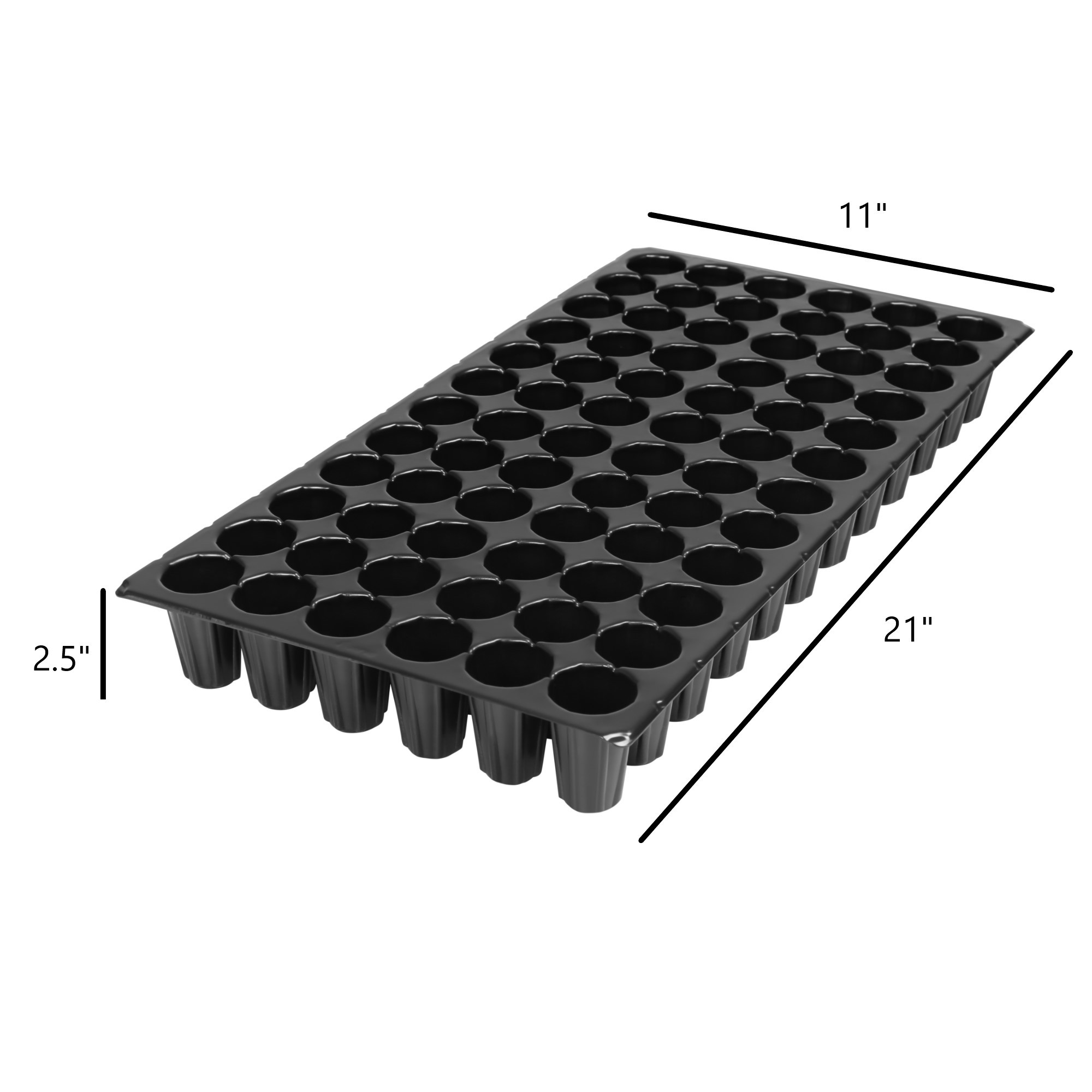 SUNPACK 21" x 11" Heavy Duty 72-Cell Circular Insert Tray, Black, 2.5"