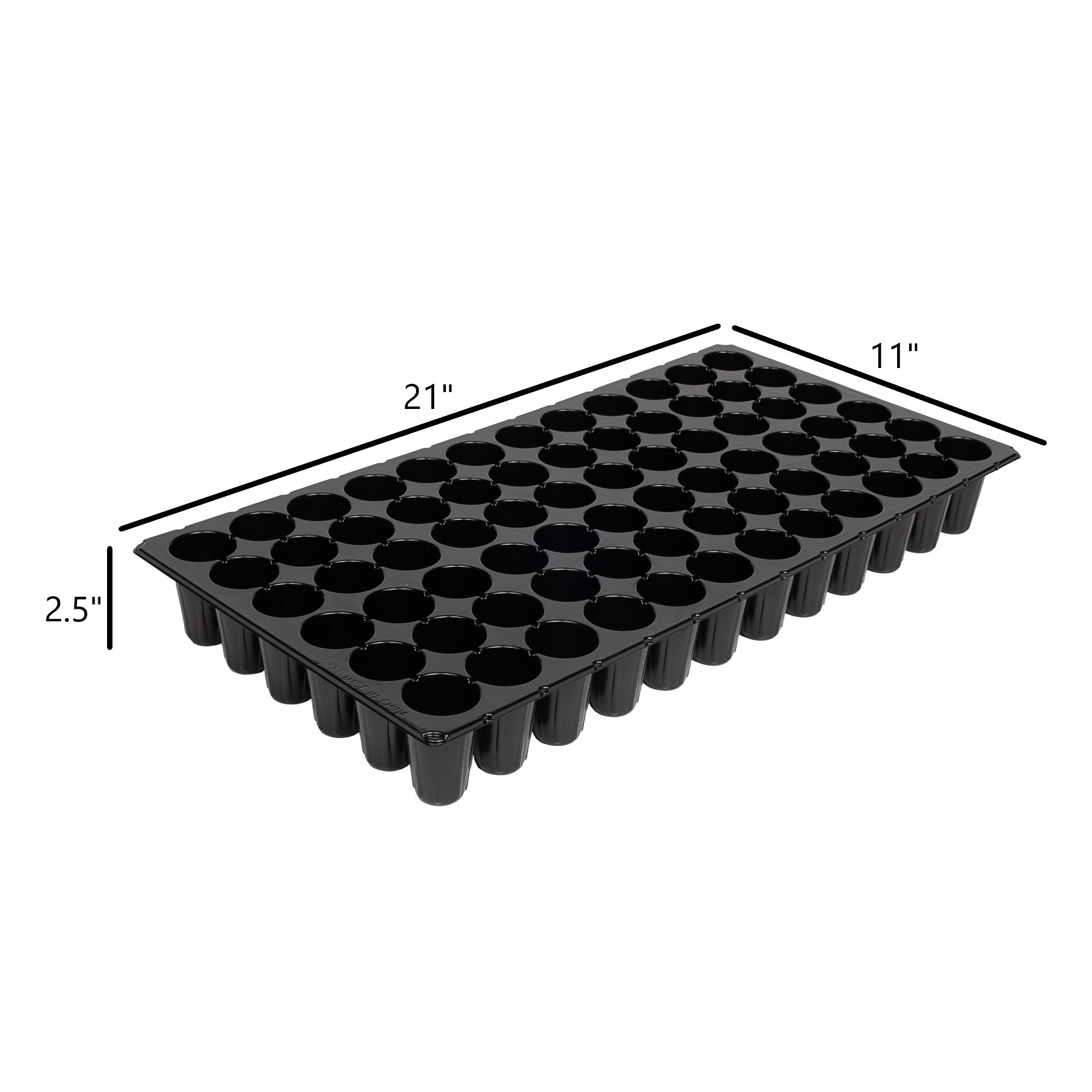 SUNPACK 21" x 11" Heavy Duty 72-Cell Circular Insert Tray, Black, 2.5"