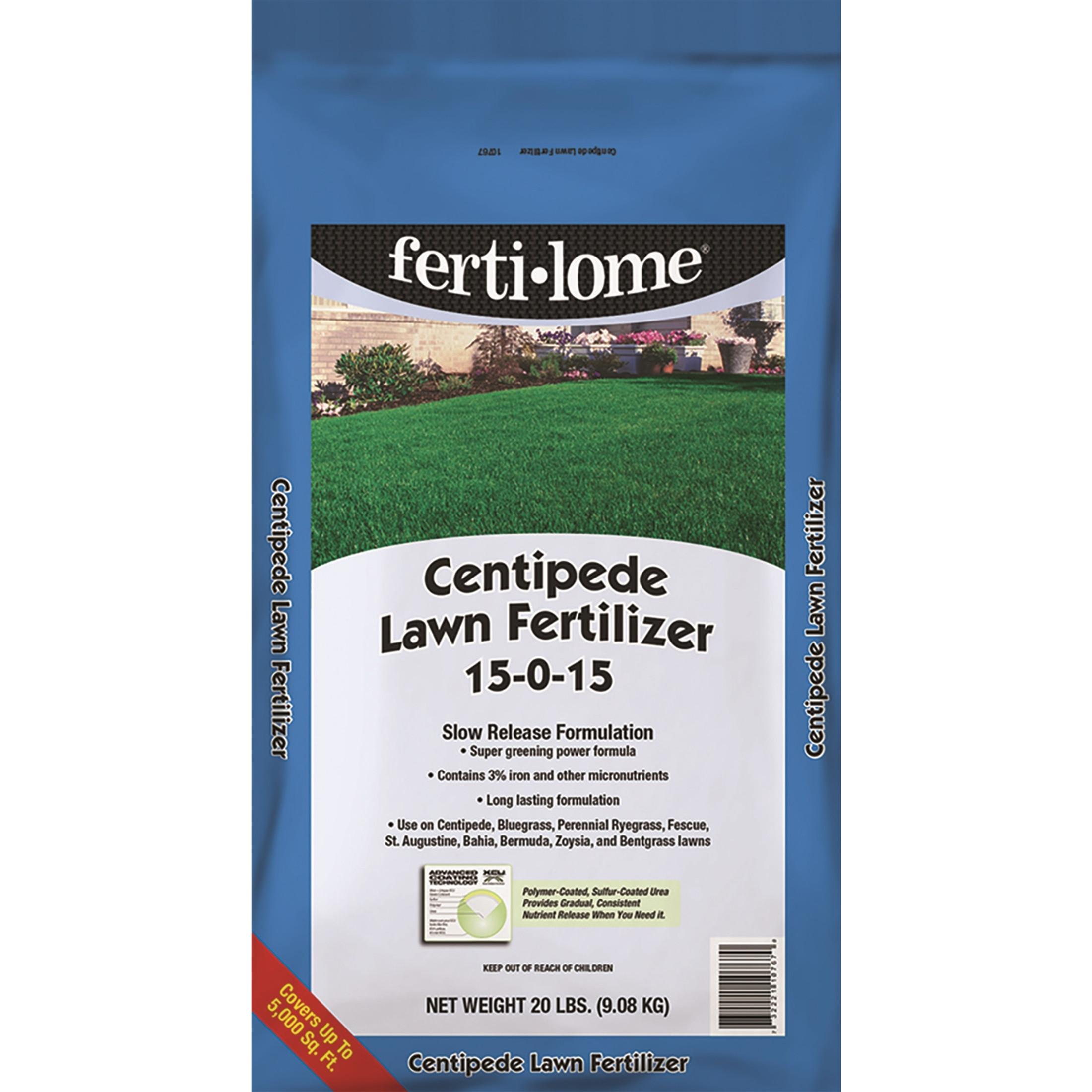 Fertilome Centipede Lawn Fertilizer 15-0-15 20 LB (Repaired Bag)