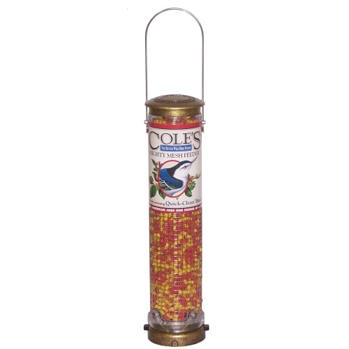 Cole’s Mighty Mesh Wild Bird Tube Feeder — Quick-Clean Base — 1.25 Qt Capacity