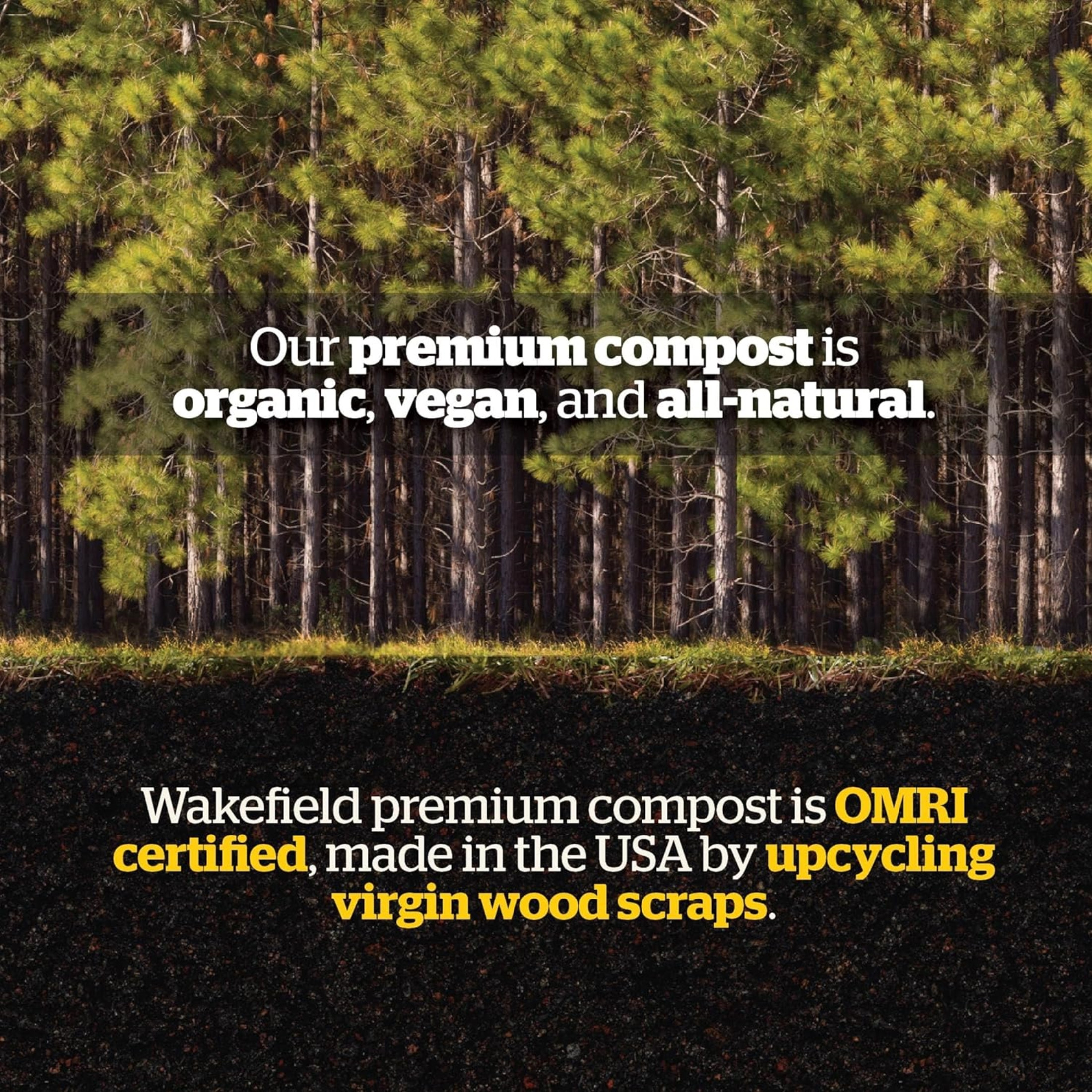 Wakefield Premium OMRI Listed Organic Aged Compost for Organic Lawns & Gardens, 1 CF