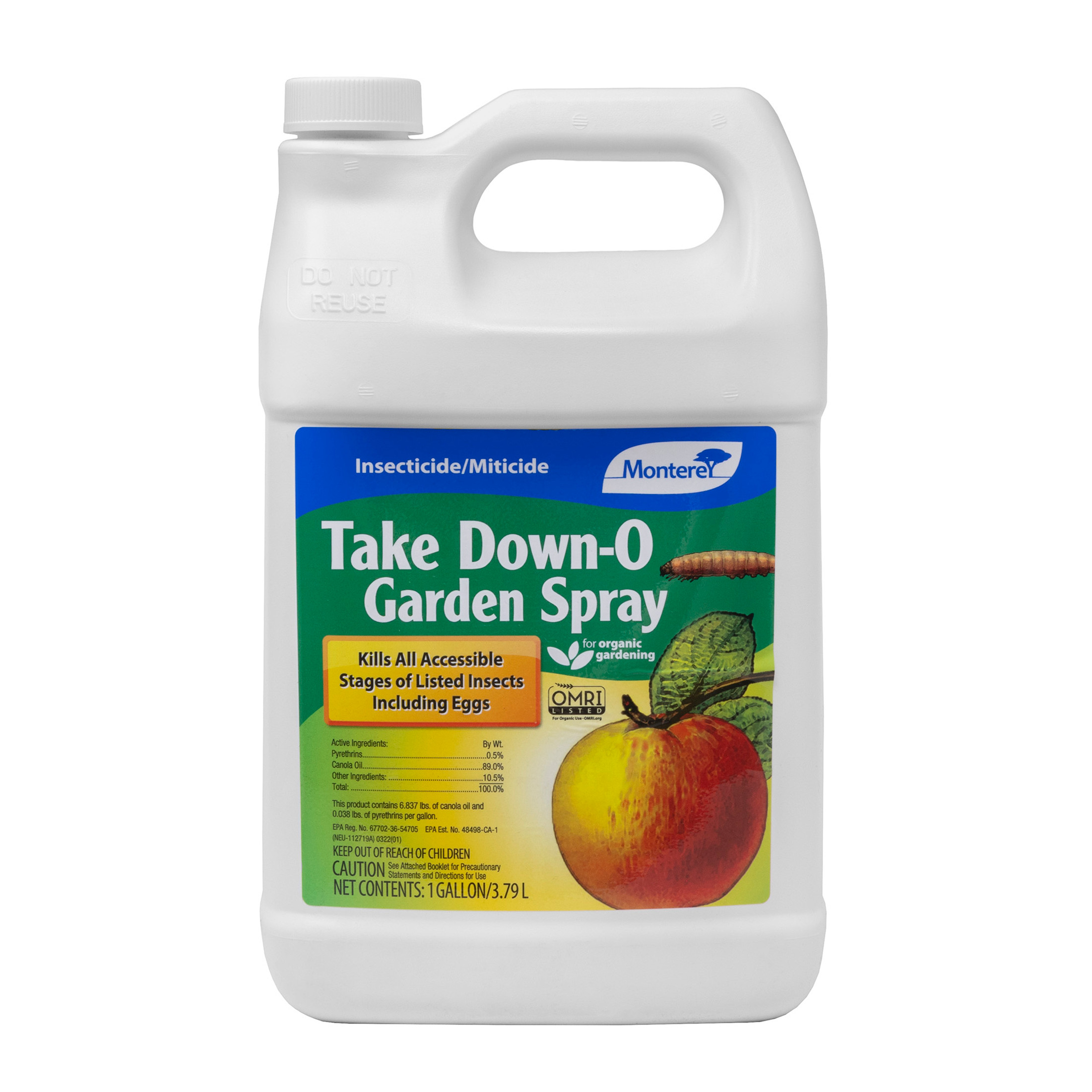 Monterey Take Down-O Garden Liquid Insecticide and Miticide, 1 Gallon