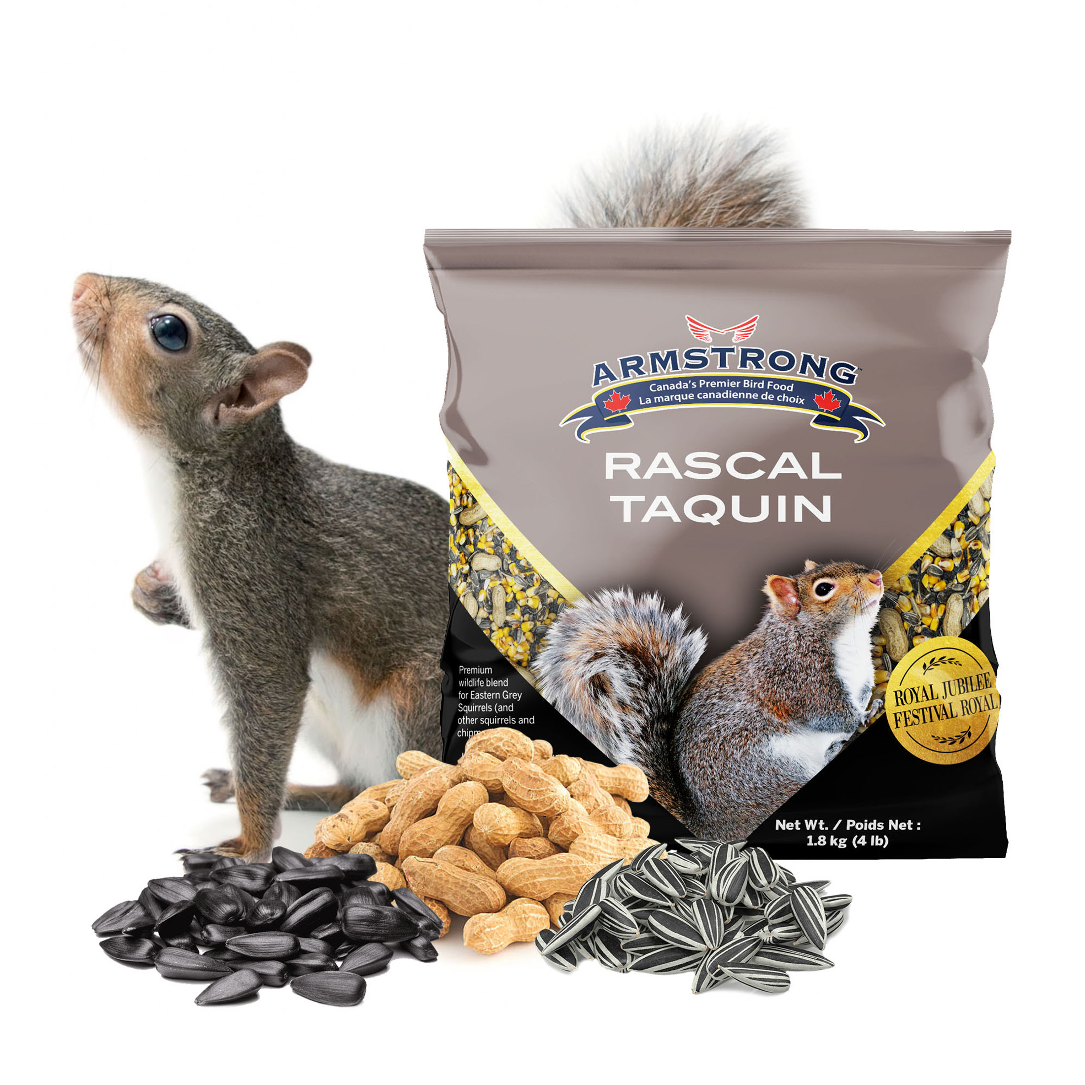 Armstrong Wild Animal Food Royal Jubilee Rascal Seed Mix For Squirrels and Chipmunks, 4lbs