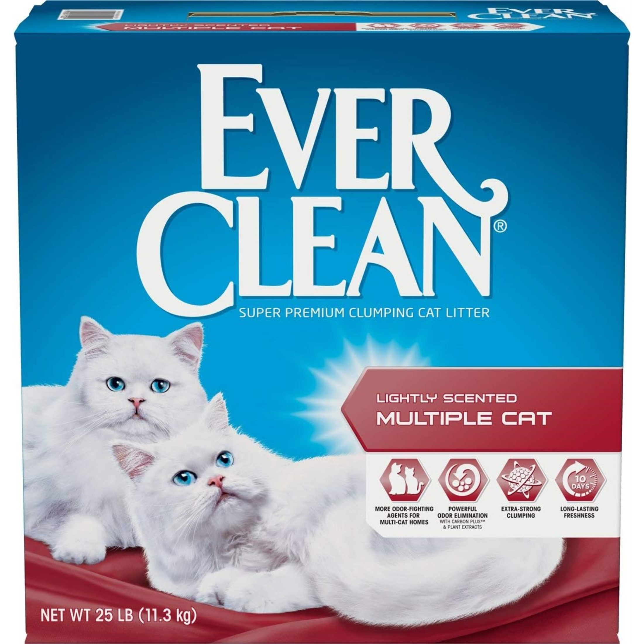 Ever Clean Lightly-Scented Multiple Cat Clumping Clay Litter, 25lb Box