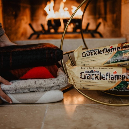 Duraflame 4.5lb Crackleflame Firelogs — Indoor & Outdoor, Crackling Sound, Fast-Lighting (Pack of 4)