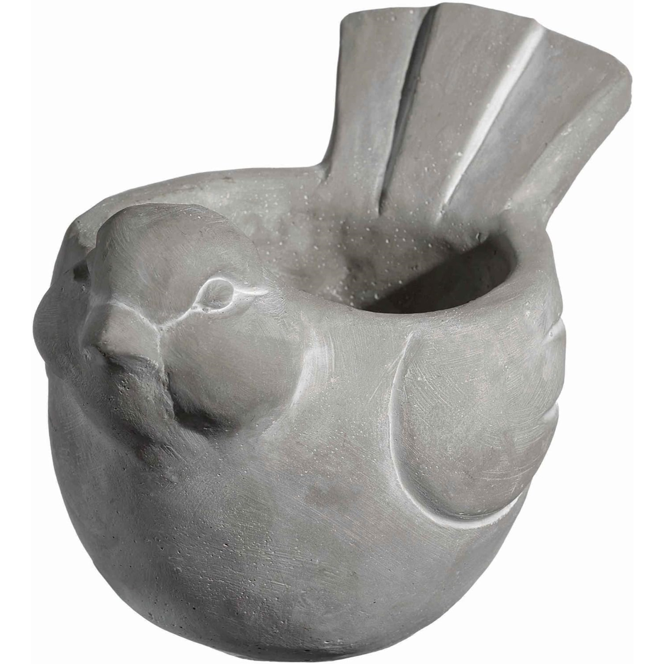 Classic Home and Garden Cement Buddies Indoor Outdoor Bird Planter with Drainage Hole