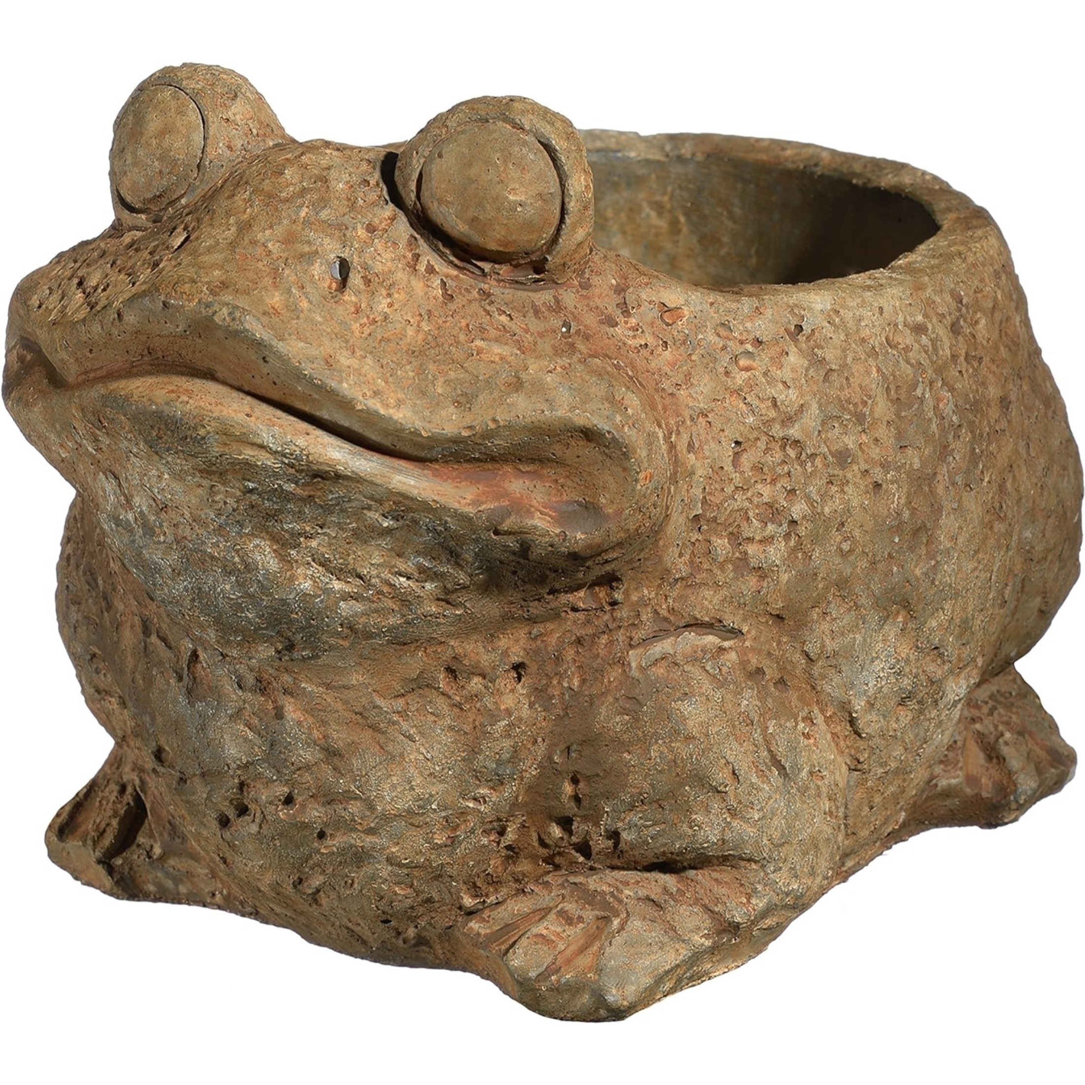 Classic Home and Garden Cement Buddies Indoor Outdoor Frog Planter with Drainage Hole