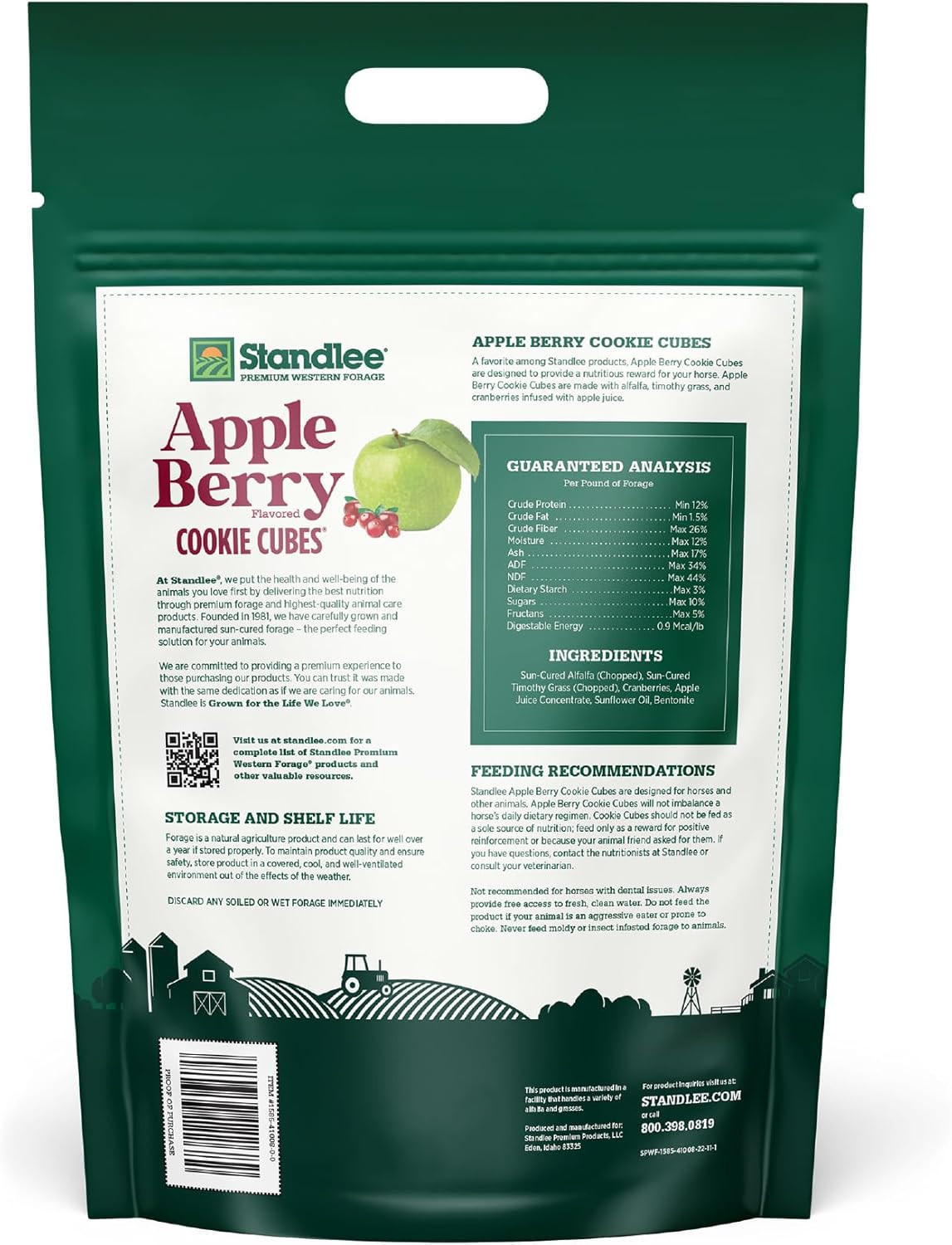 Standlee Premium Western Forage, Apple Berry Flavored Cookie Cubes for Horses