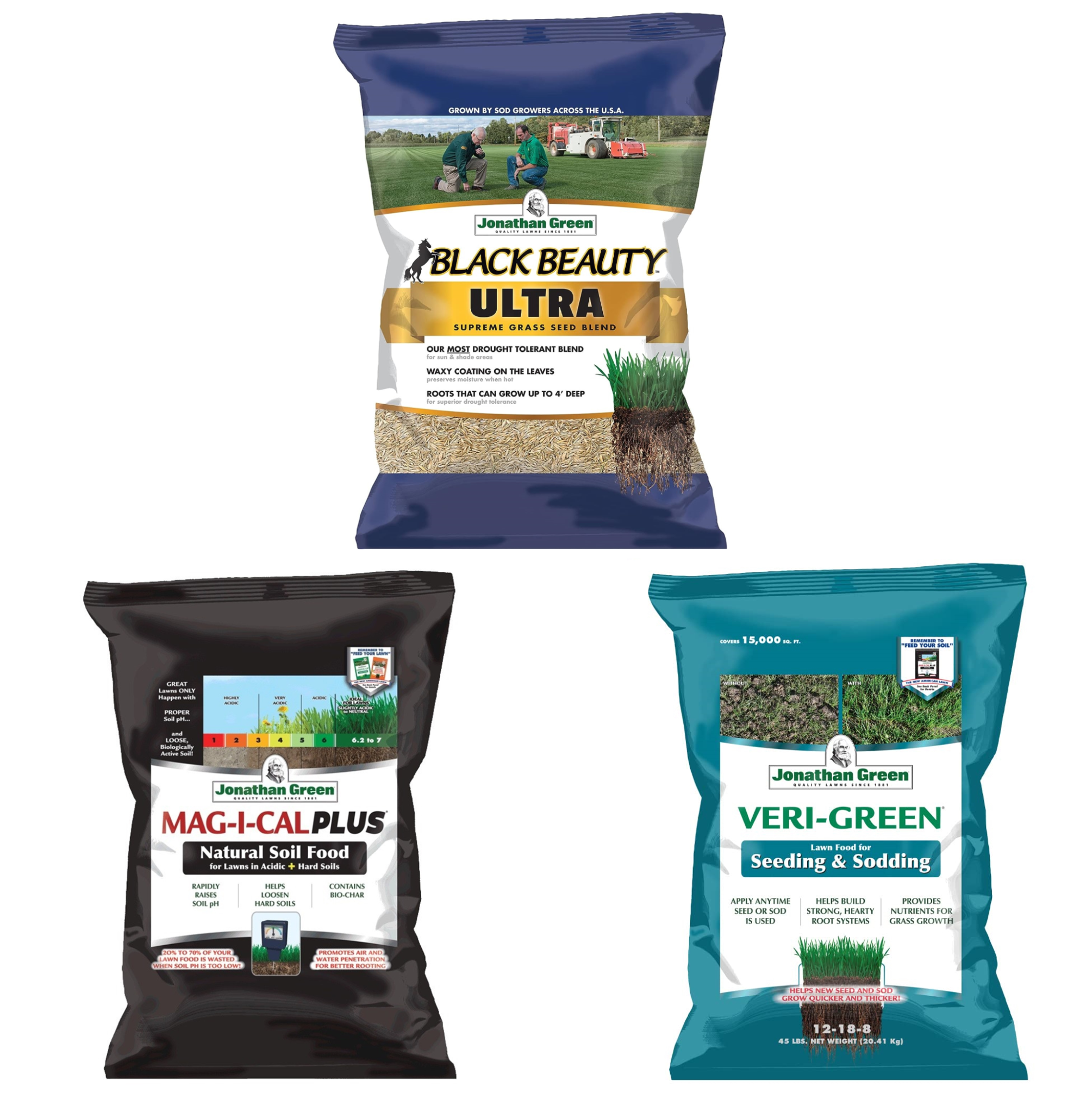 Jonathan Green Grass Seed & Fertilizer Bundle for Acidic Soil - 15,000 sq ft