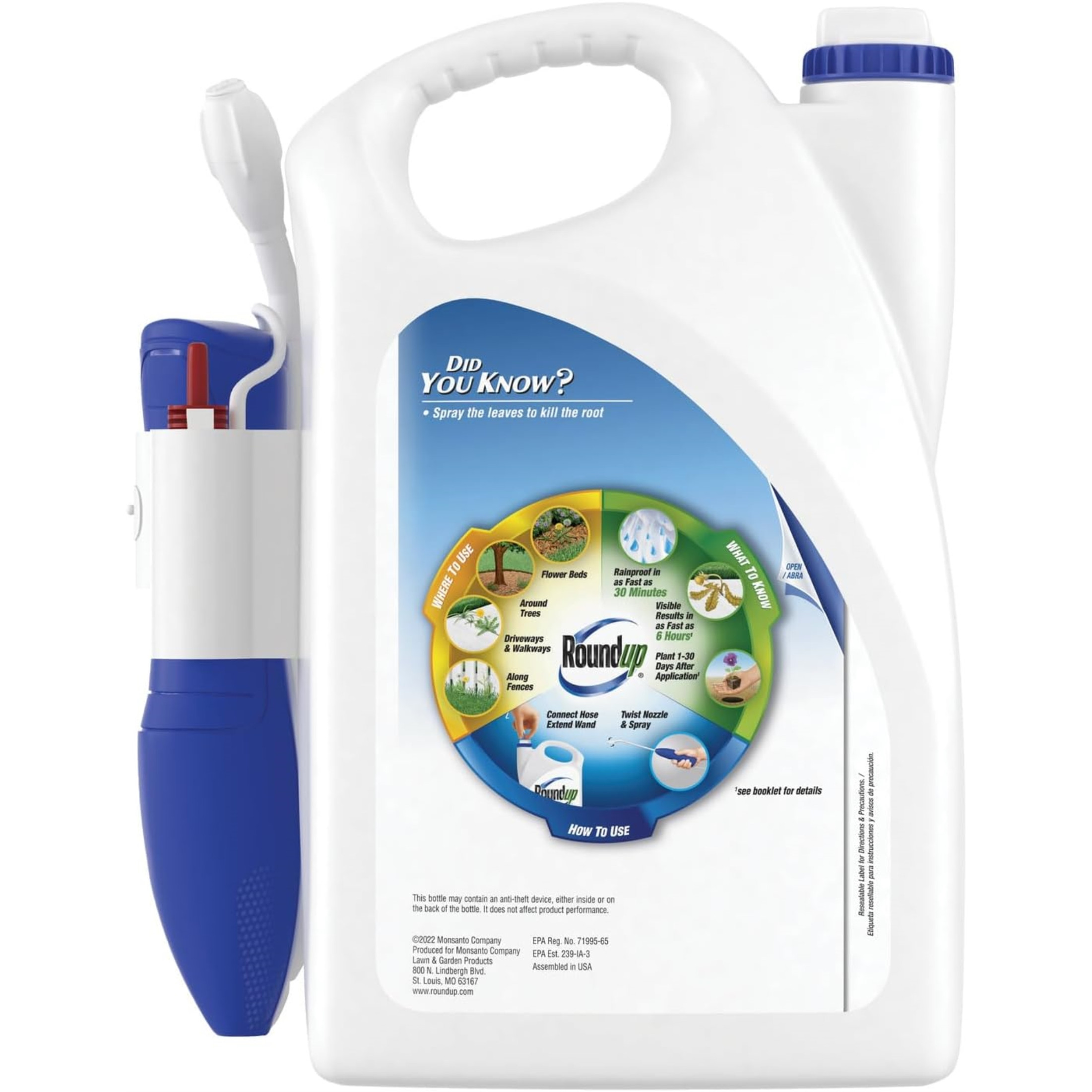 Roundup Ready-to-Use Weed & Grass Killer, Best Around Flower Beds, Trees, and Driveways, 1 Gal