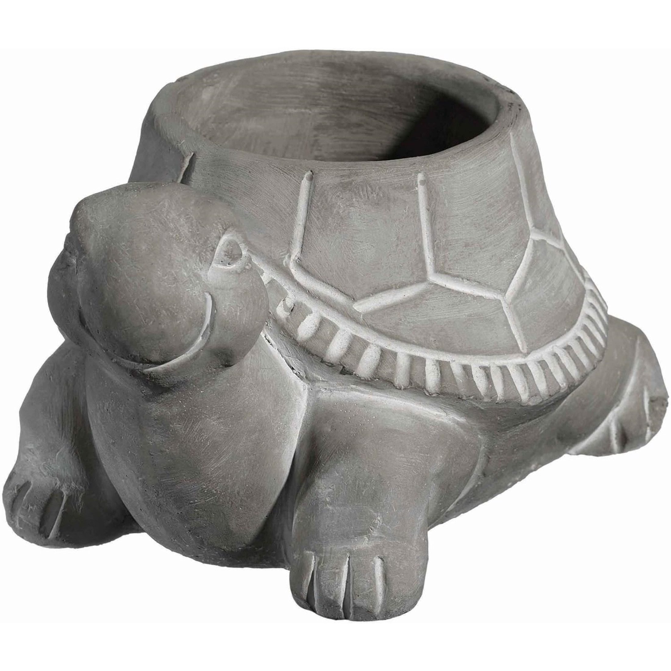 Classic Home and Garden Cement Buddies Indoor Outdoor Turtle Planter with Drainage Hole