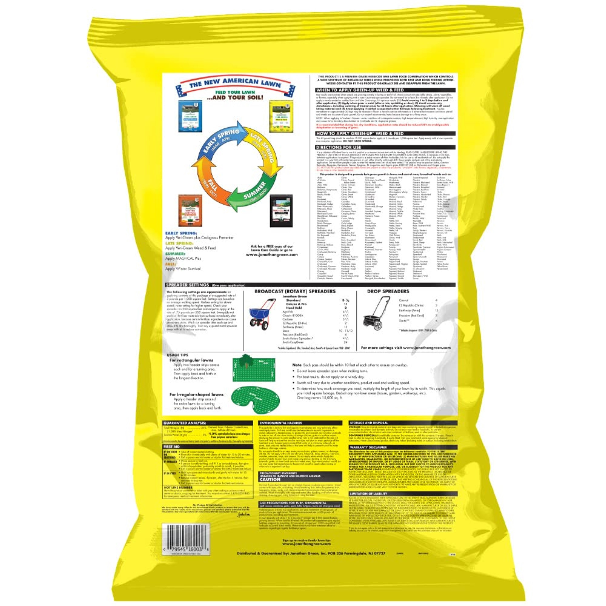 Jonathan Green Veri-Green Lawn Fertilizer and Weed Control Bundle, 15,000 sq ft