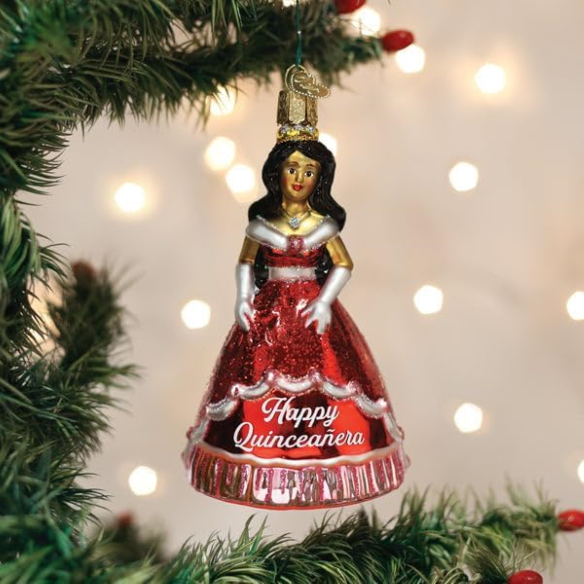 Old World Christmas Blown Glass Ornament for Christmas Tree, La Quinceanera