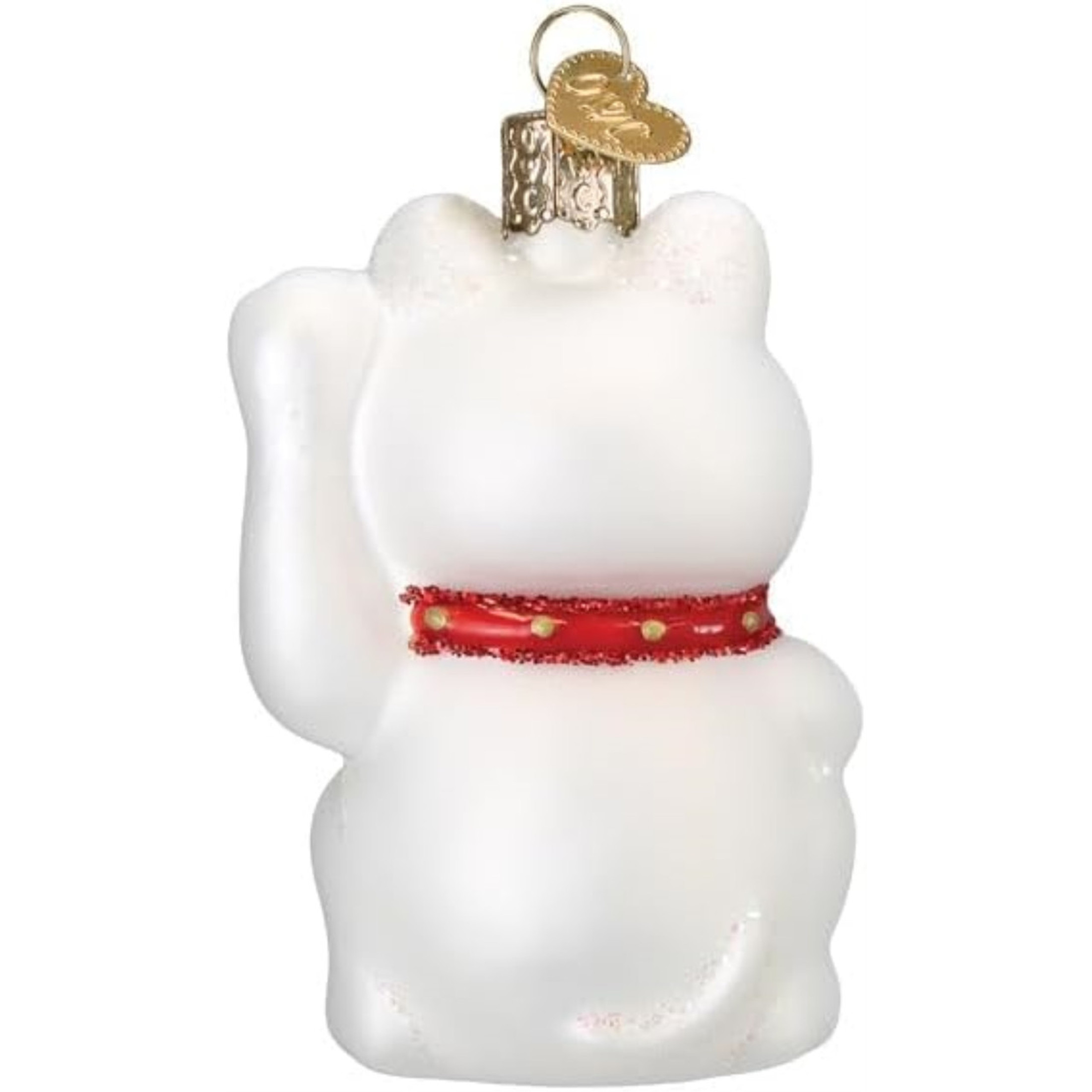 Old World Christmas Blown Glass Ornament for Christmas Tree, Lucky Cat (with OWC Gift Box)