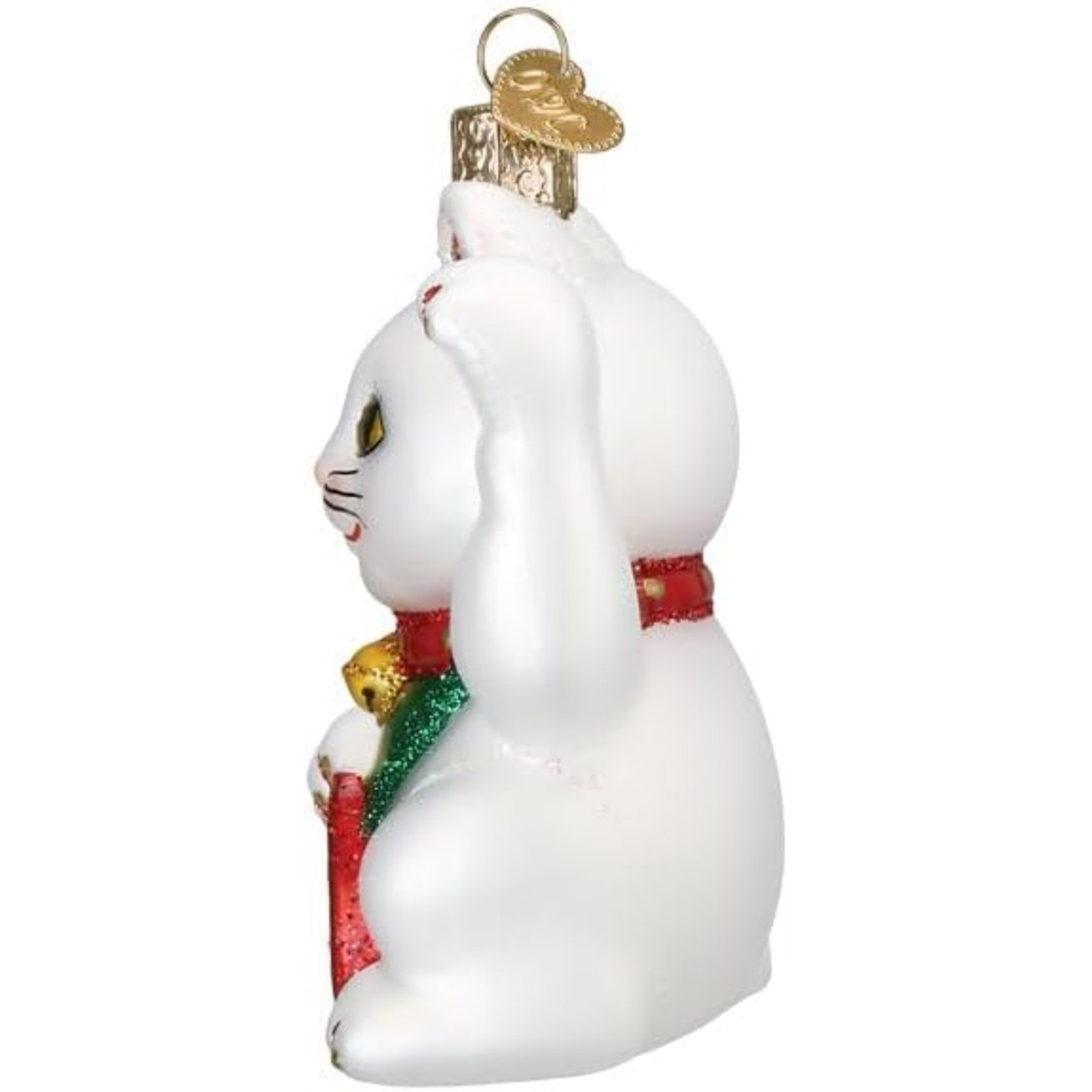 Old World Christmas Blown Glass Ornament for Christmas Tree, Lucky Cat (with OWC Gift Box)