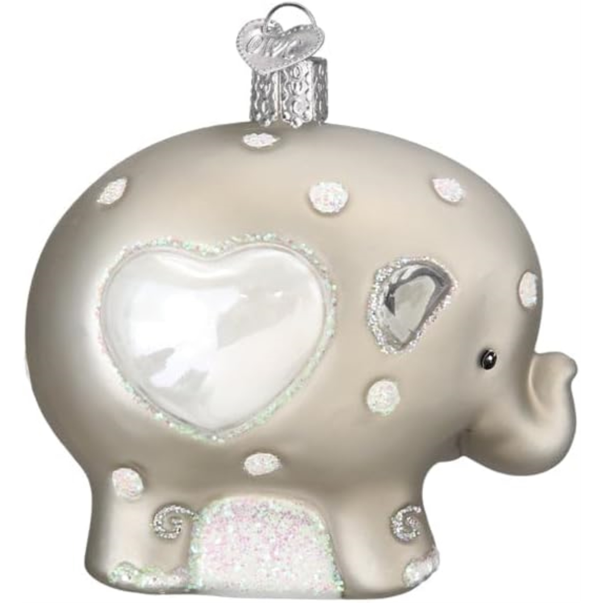 Old World Christmas Blown Glass Ornament for Christmas Tree, Baby's 1st Elephant