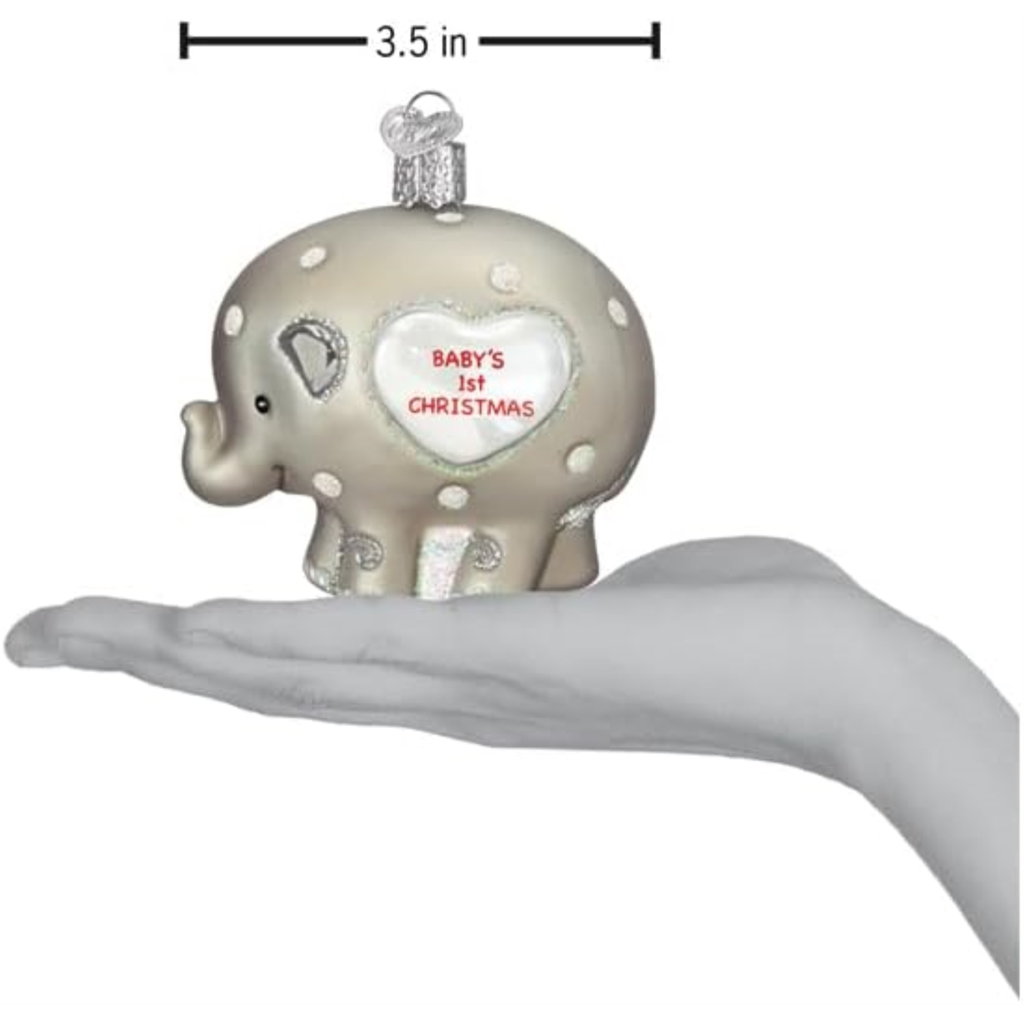 Old World Christmas Blown Glass Ornament for Christmas Tree, Baby's 1st Elephant