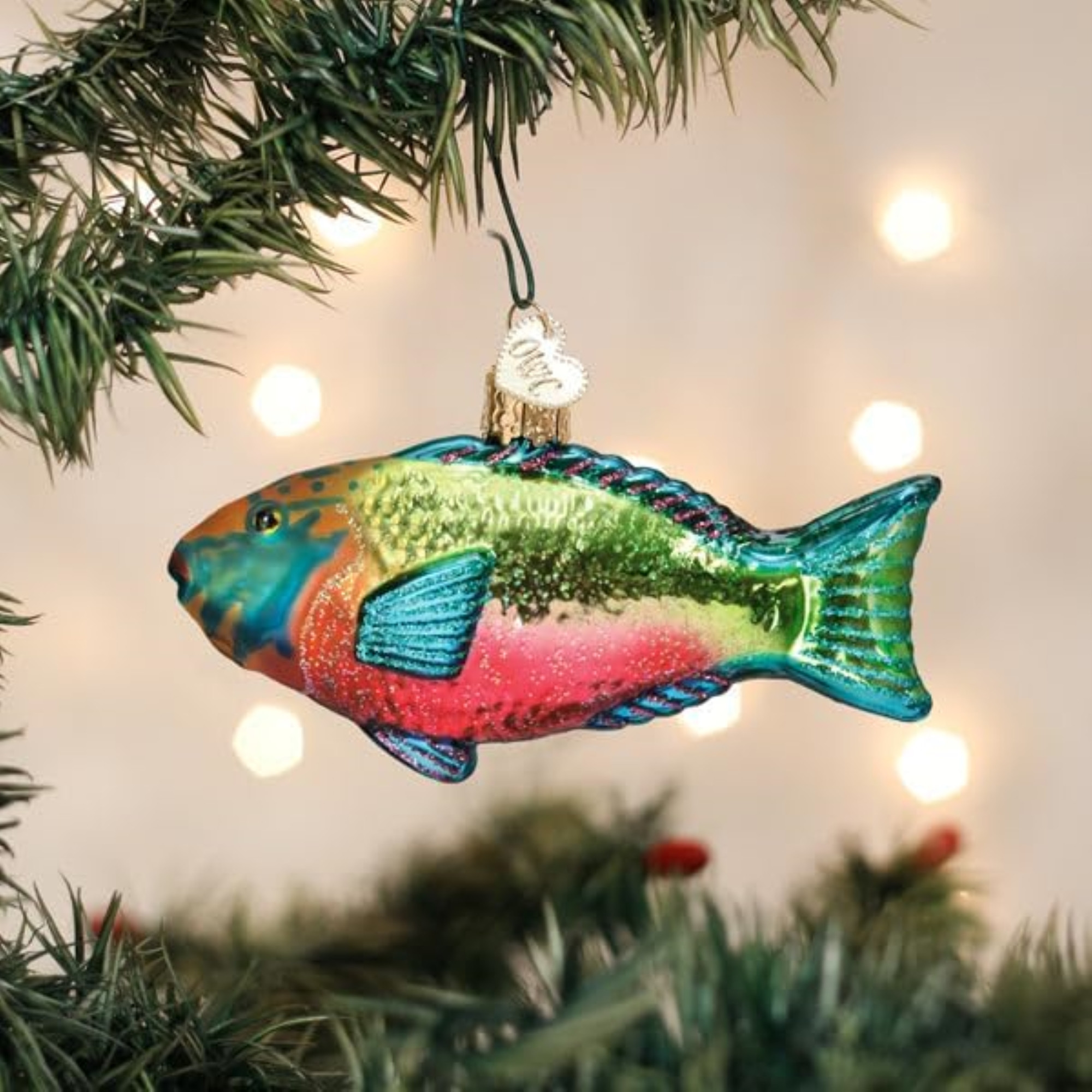 Old World Christmas Blown Glass Ornament for Christmas Tree, Parrotfish