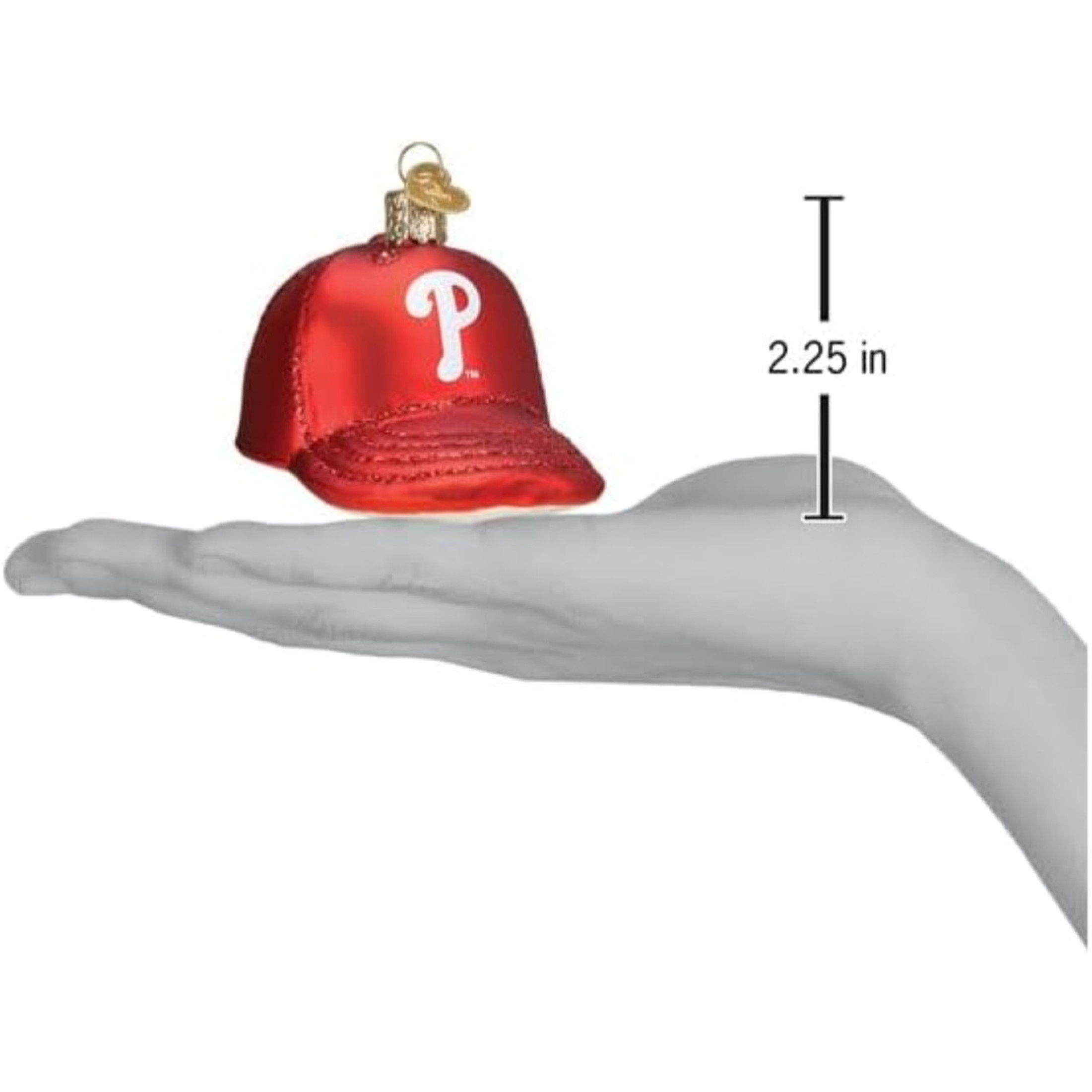 Old World Christmas Blown Glass Ornament for Christmas Tree, Philadelphia Phillies Baseball Cap