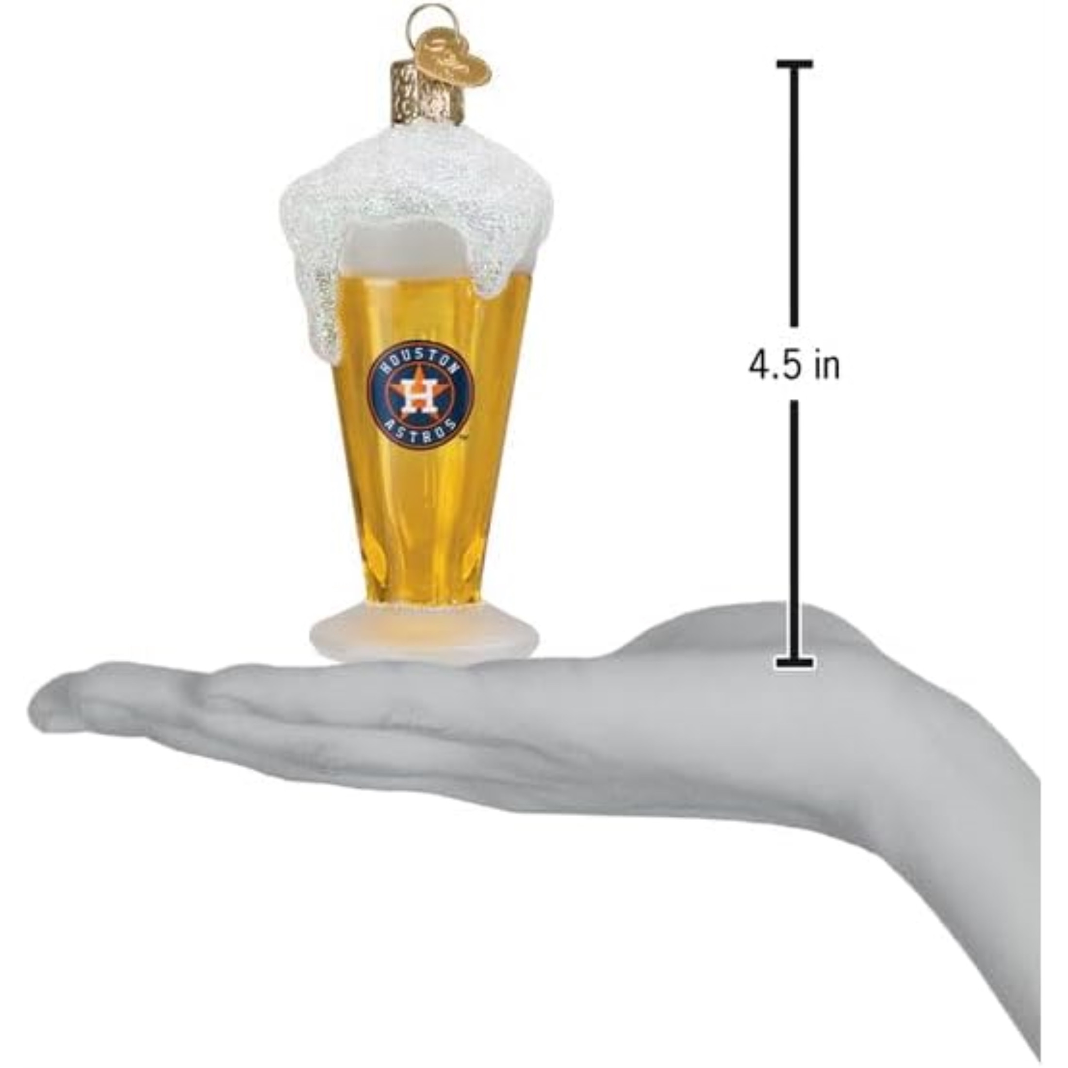 Old World Christmas Blown Glass Ornament for Christmas Tree, Houston Astros Glass of Beer (with OWC Gift Box)