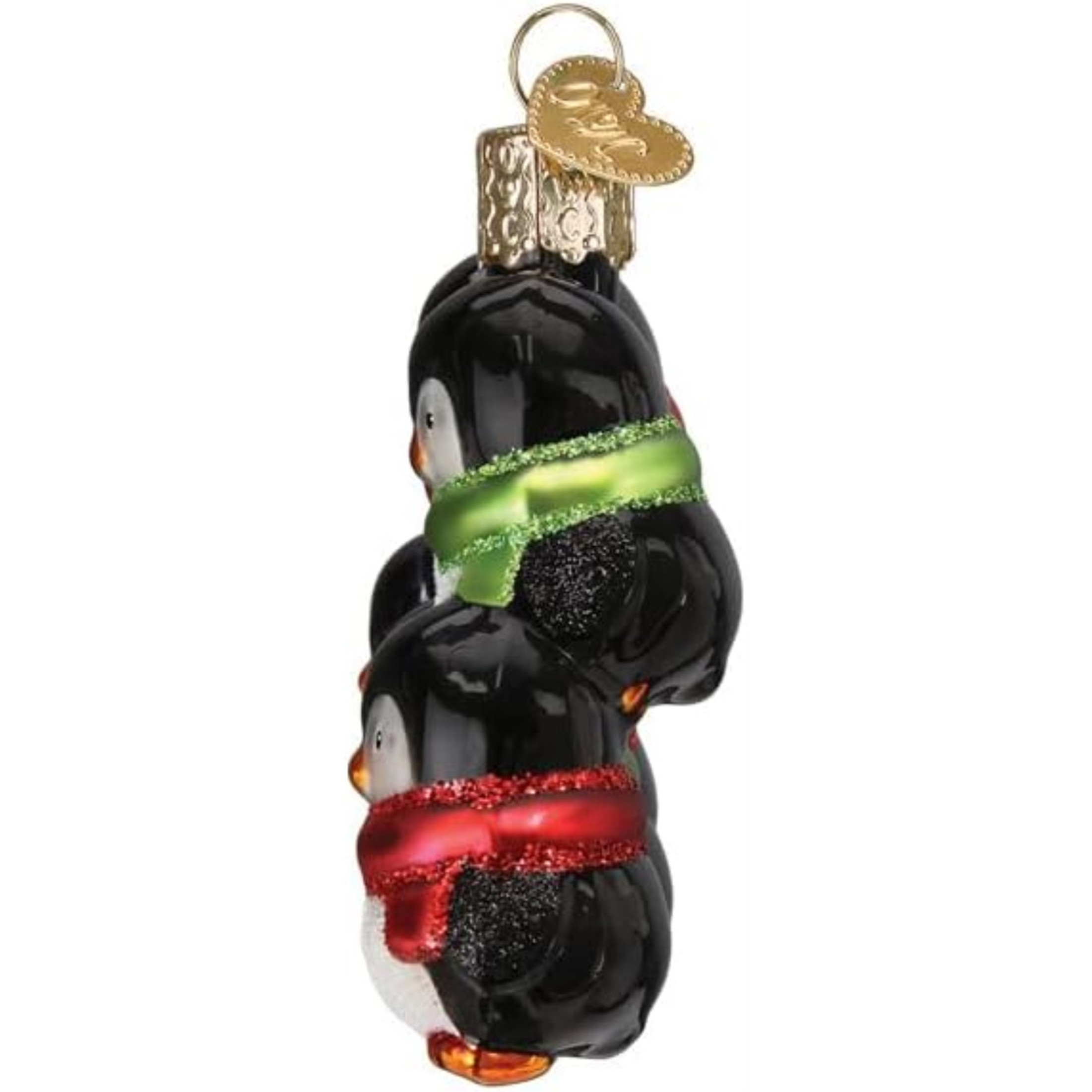 Old World Christmas Blown Glass Ornament for Christmas Tree, Penguin Family Of 5 (with OWC Gift Box)