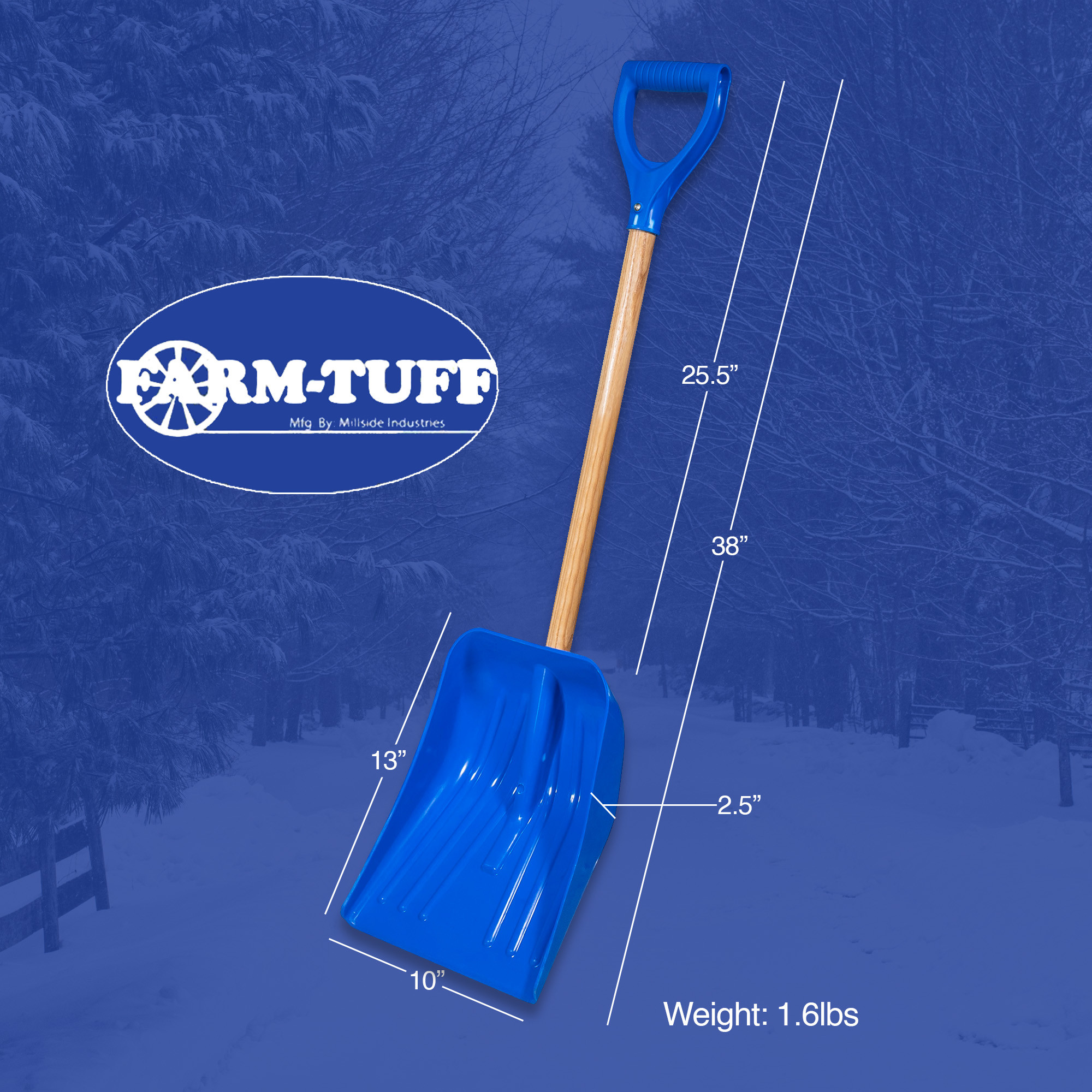 FARM-TUFF Durable Car and Trunk Multipurpose Shovel with Ash